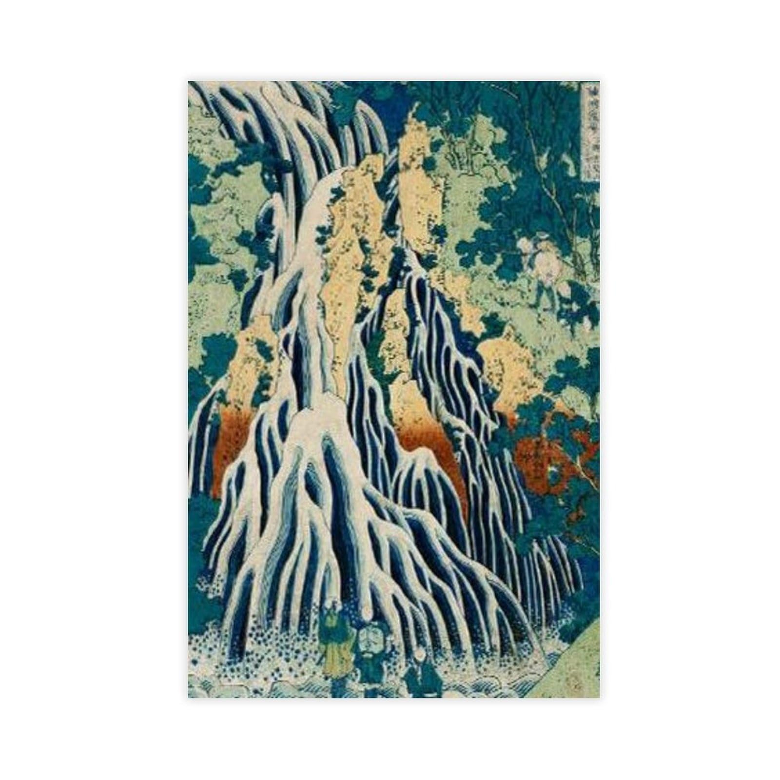 Nffbgfd Hokusai Ukiyo-E Japanese Waterfall Canvas Poster Wall Art Print Picture Paintings 12X18inch(30X45cm)