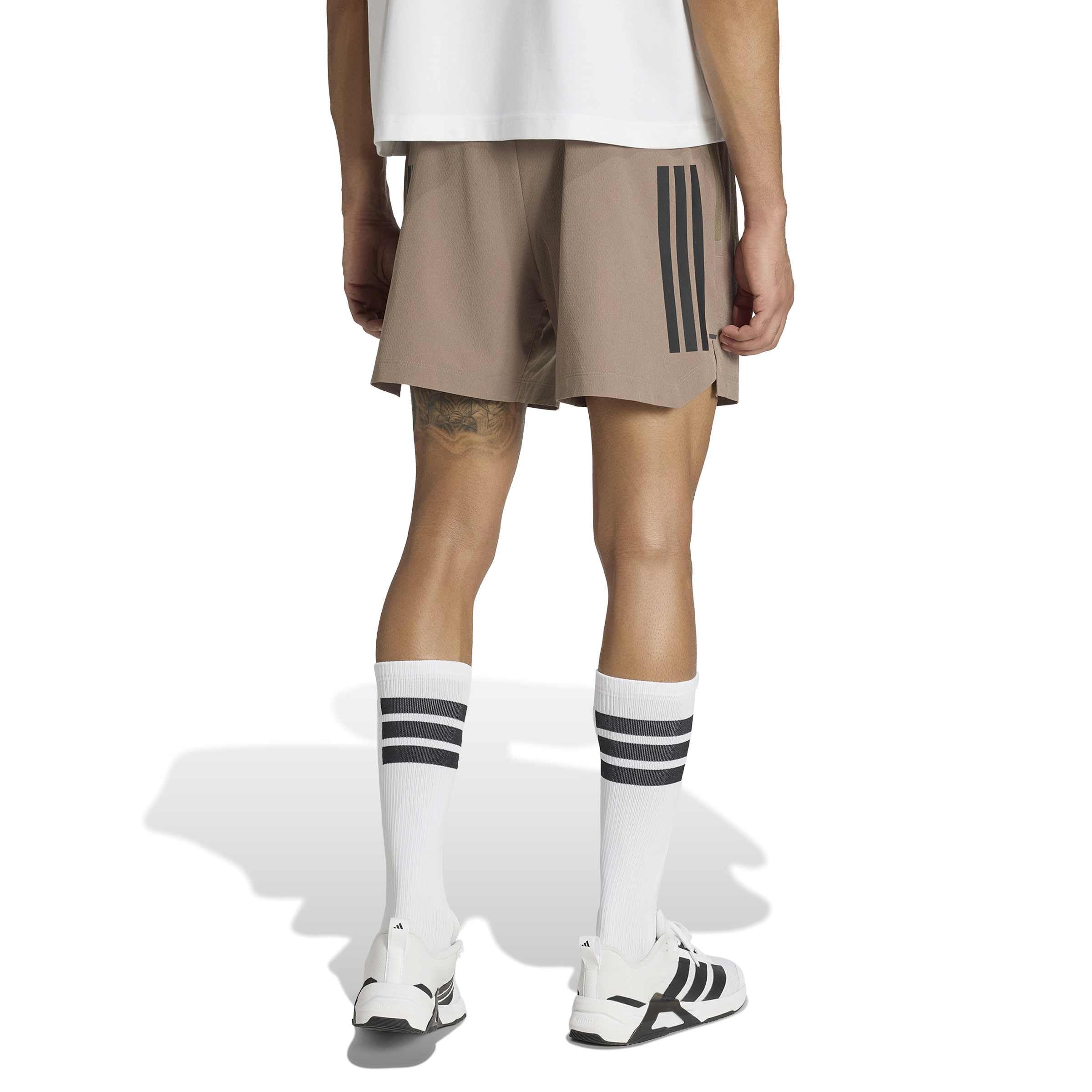 adidas Uomo D4T Primelift 3 Stripes Shorts, Khaki Six, XXL