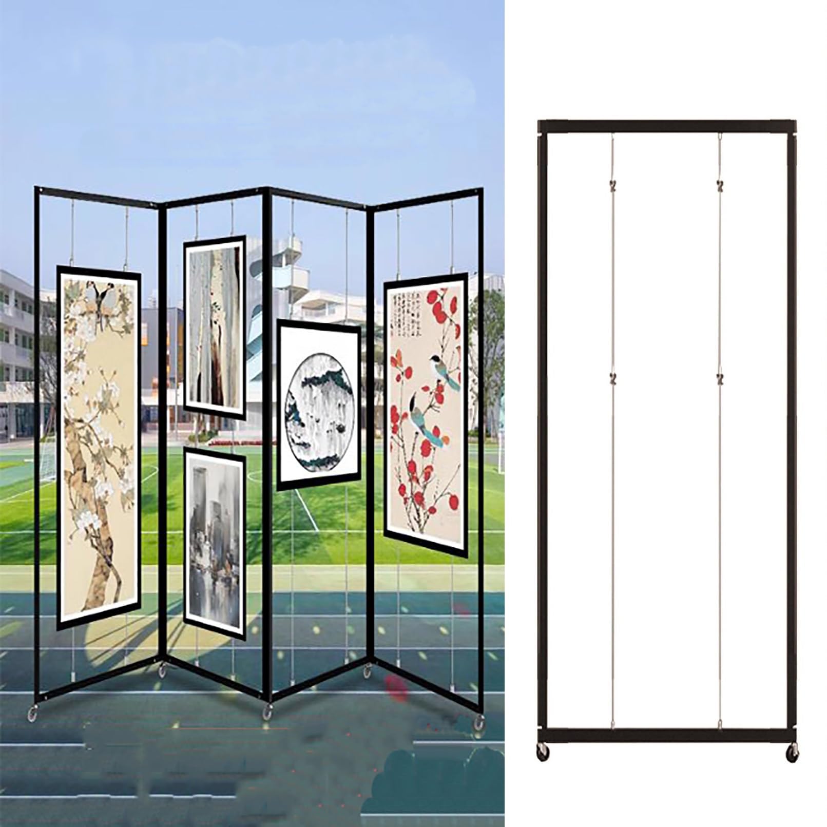 Expositor de Arte portátil de Aluminio - Tablero publicitario Independiente para Bodas, exposiciones y Eventos - 100 x 220 cm (39,4 x 86,6 Pulgadas) Carteles, señalización y