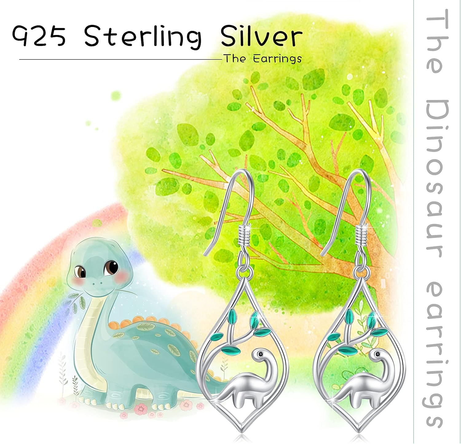 TUGHRA Hypoallergenic Earrings Sterling Silver Dangle Drop Earrings Cute Animal Earrings for Sensitive Ears Birthday Gifts for Women Christmas Day Jewelry Present - Image 4