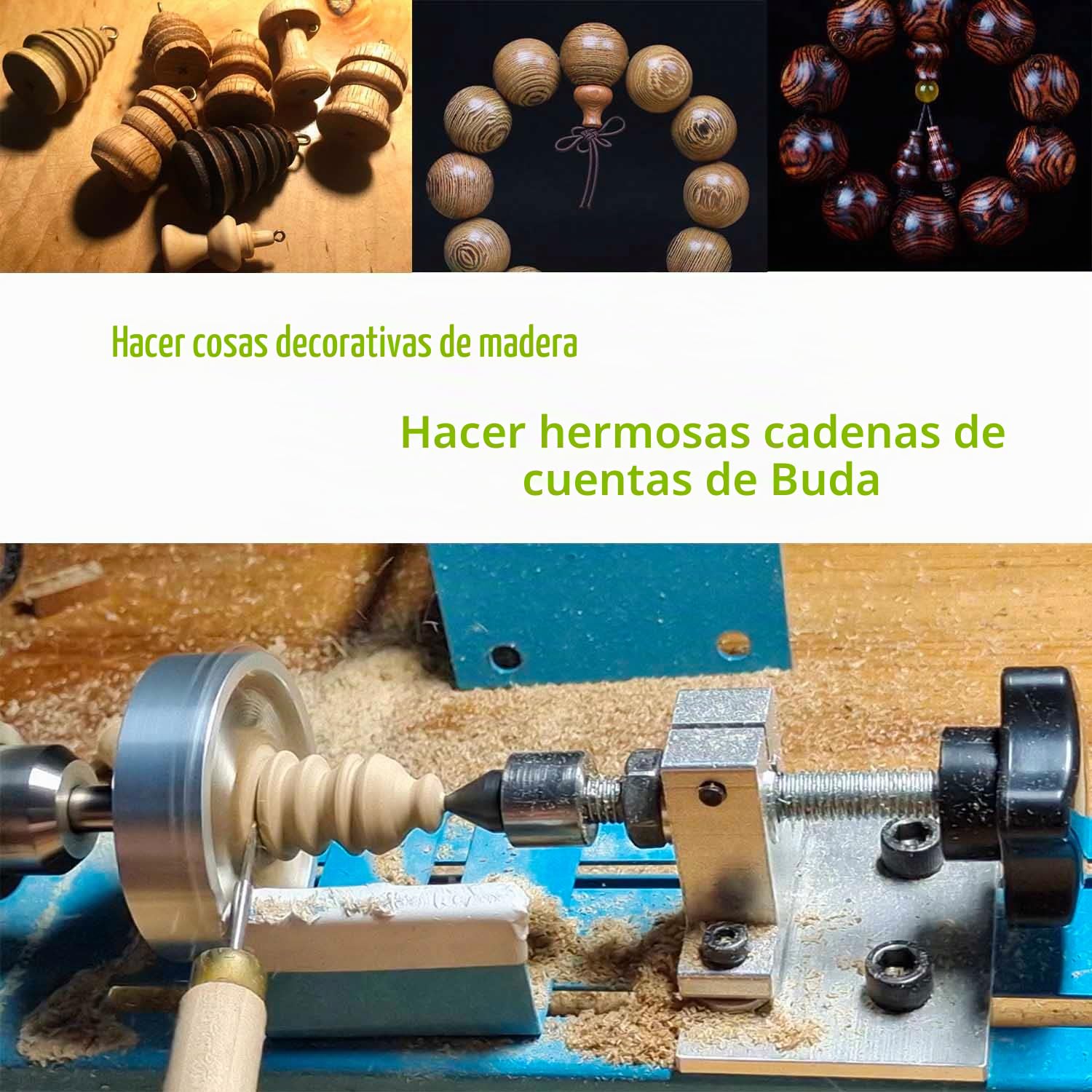 Mini torno de madera, máquina de torno multiusos, torno de fresado, corte, pulido, mesa profesional, kit de herramientas de torno superior