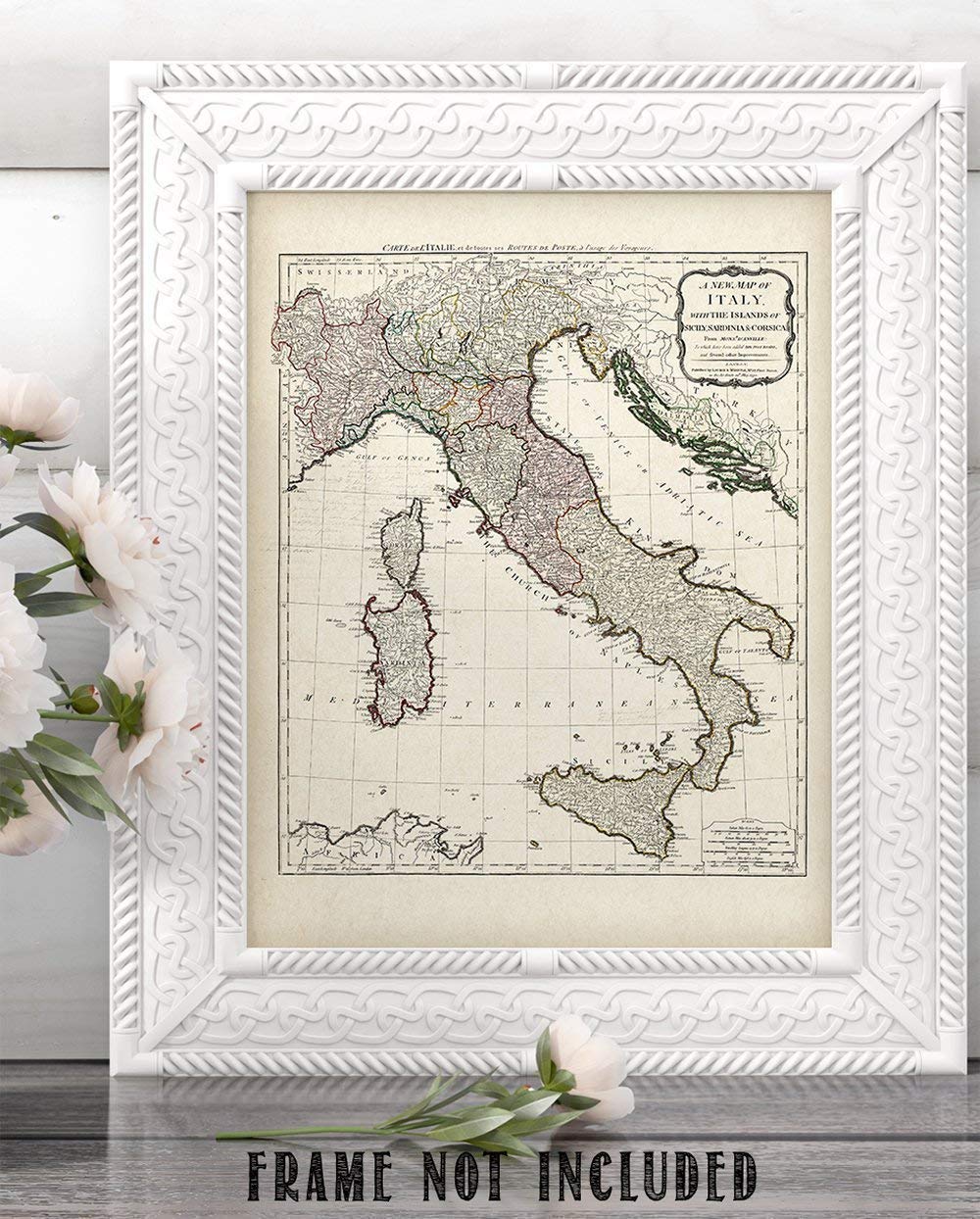 Amazon.com: 1794 Italy Map: Vintage Cartography for Antique