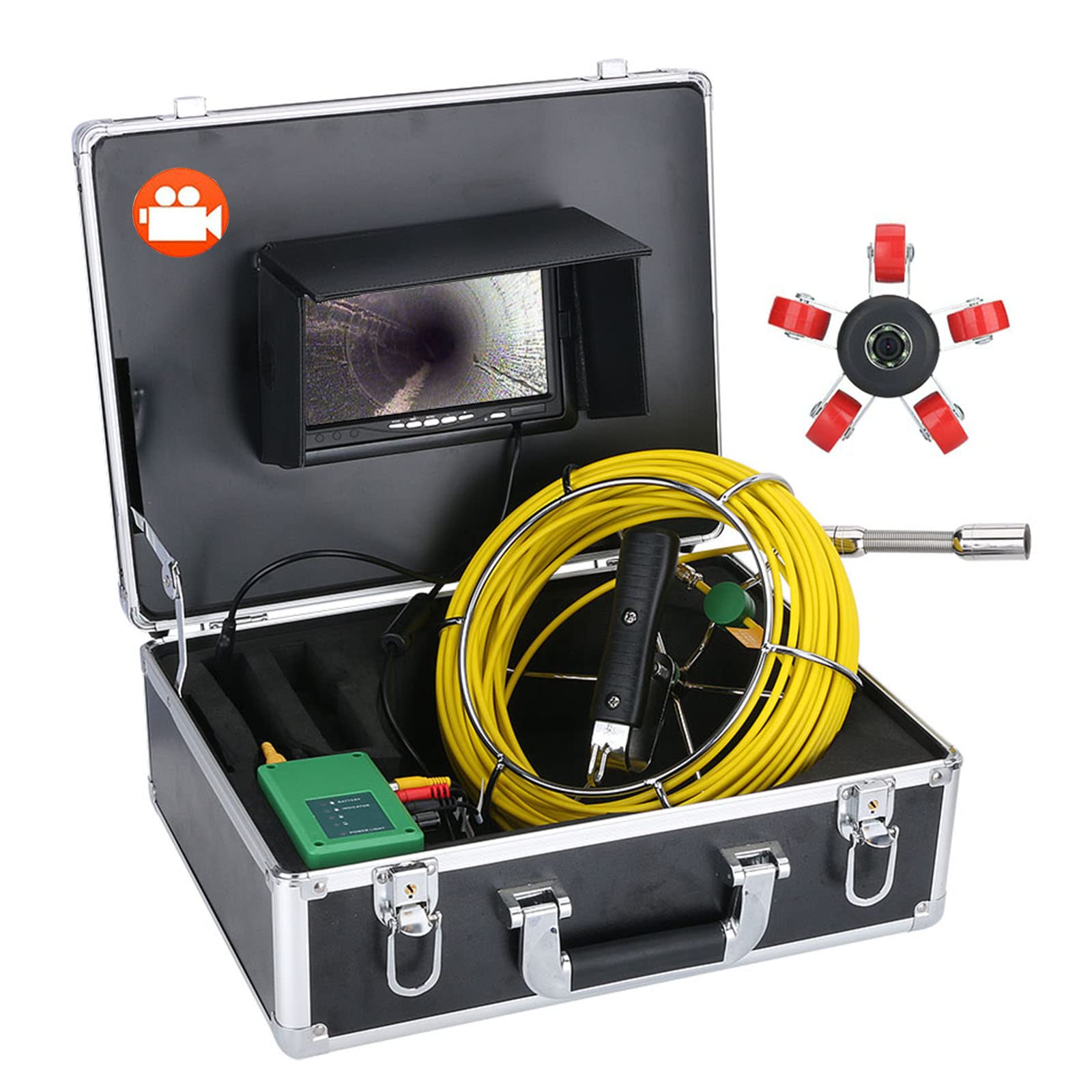 YNIYUJKL Sewer Camera 7-Inch Dvr Pipe Inspection Endoscope, 22Mm Drain Pipe Sewer Inspection Camera, 1000 Tvl Industrial Endoscope, With 8Gb Sd Card,20M