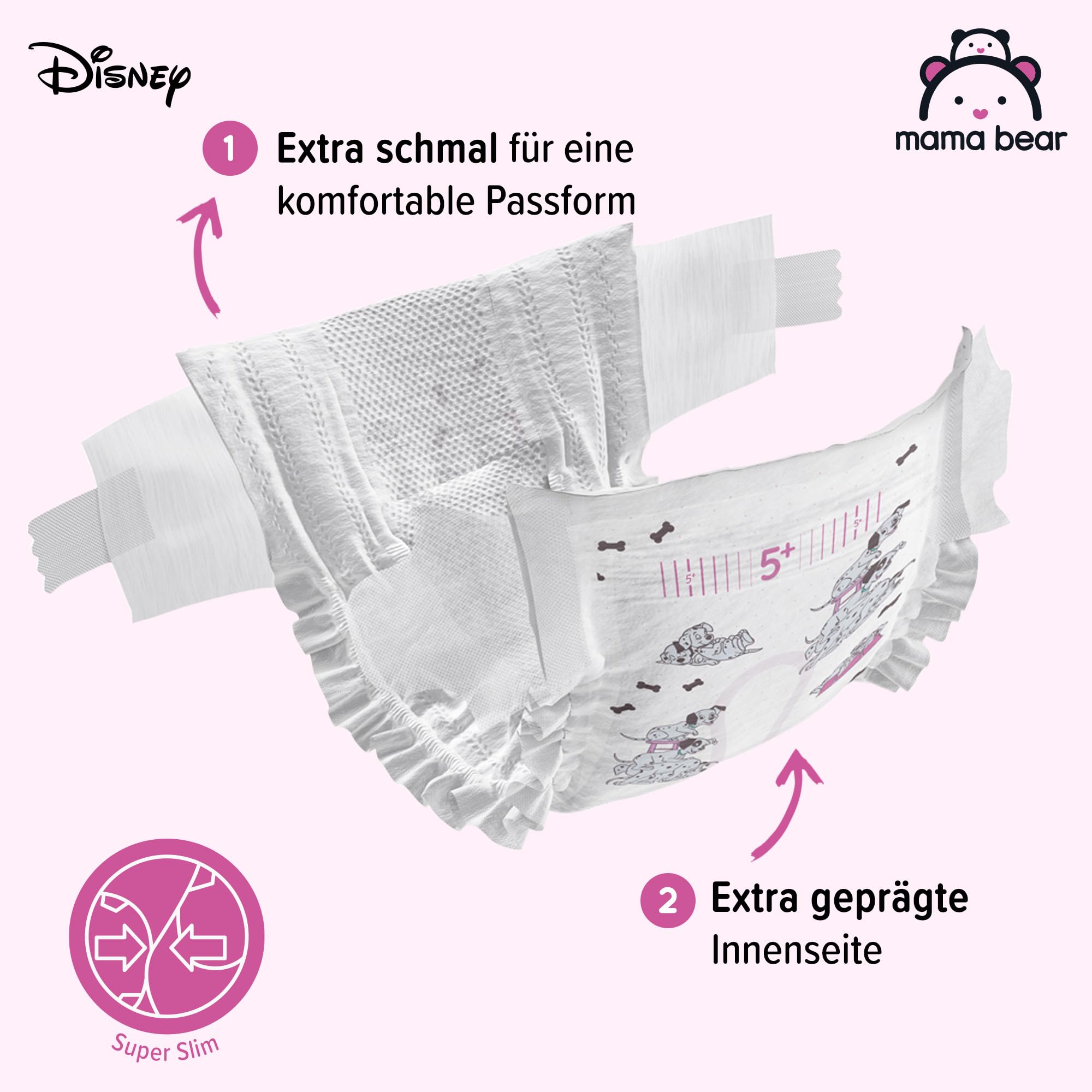 Amazon-Marke: Mama Bear Disney Ultra Dry Windeln Größe 5+ (11-17 kg) - MONATSBOX, Weiß, 144 Stück (2 Packungen mit 72)