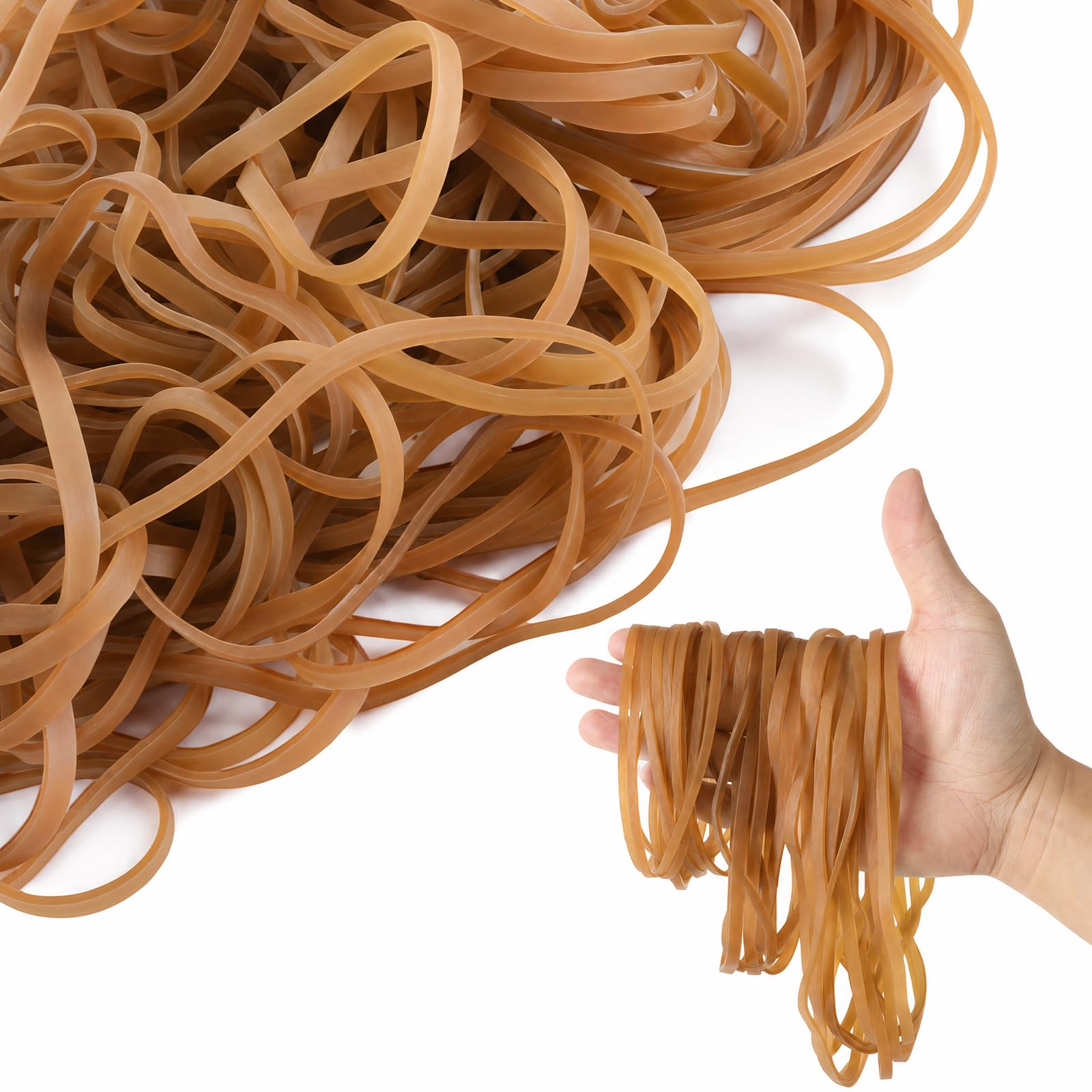 150 PCS Large Elastic Bands Assorted Sizes, 3 Sizes Natural Rubber Bands Heavy Duty, Elastic Bands 40cm 32cm 24cm, Thick Rubber Bands for Office Home School, Strong for Bundling Organisi