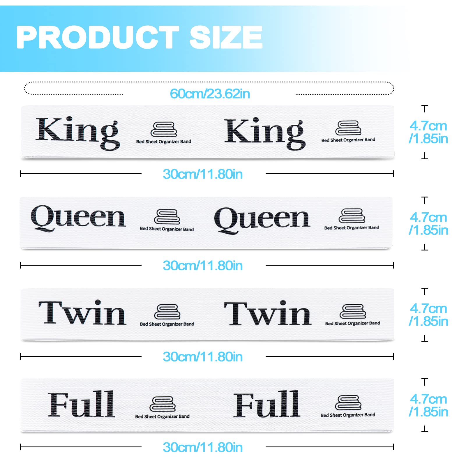 Yotako 8er Set Bettlaken-Organizer Bänder – Elastisch, Für Queen/King Size, Hält Bettwäsche Ordentlich