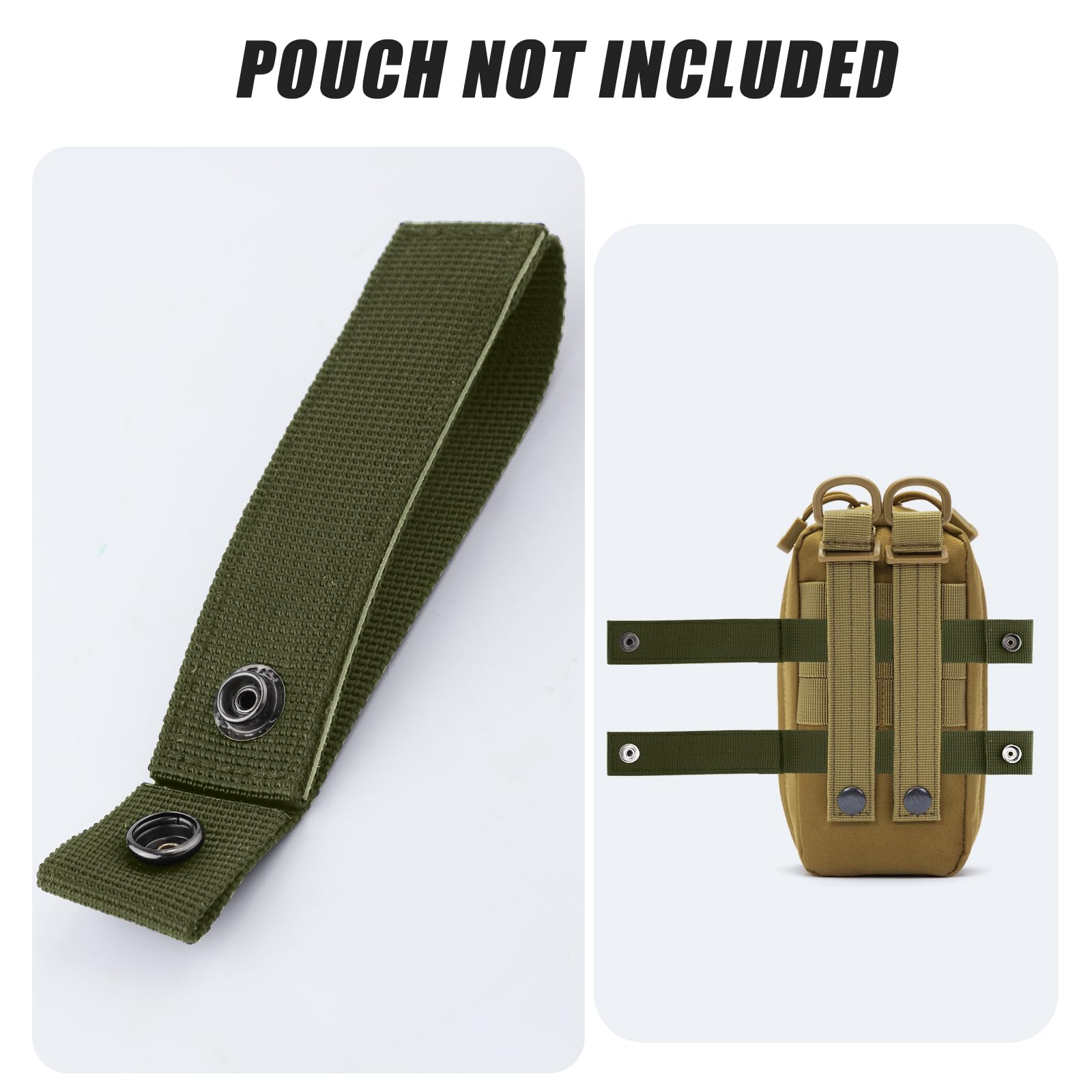 4 szt. Paski Mocujace MOLLE, Paski MOLLE Plecaka Paski MOLLE Poliester Paski Parciane MOLLE Wielokrotnego Uzytku Zlacza do Mocowania Paska Plecaka do MOLLE (Ciemnozielony)