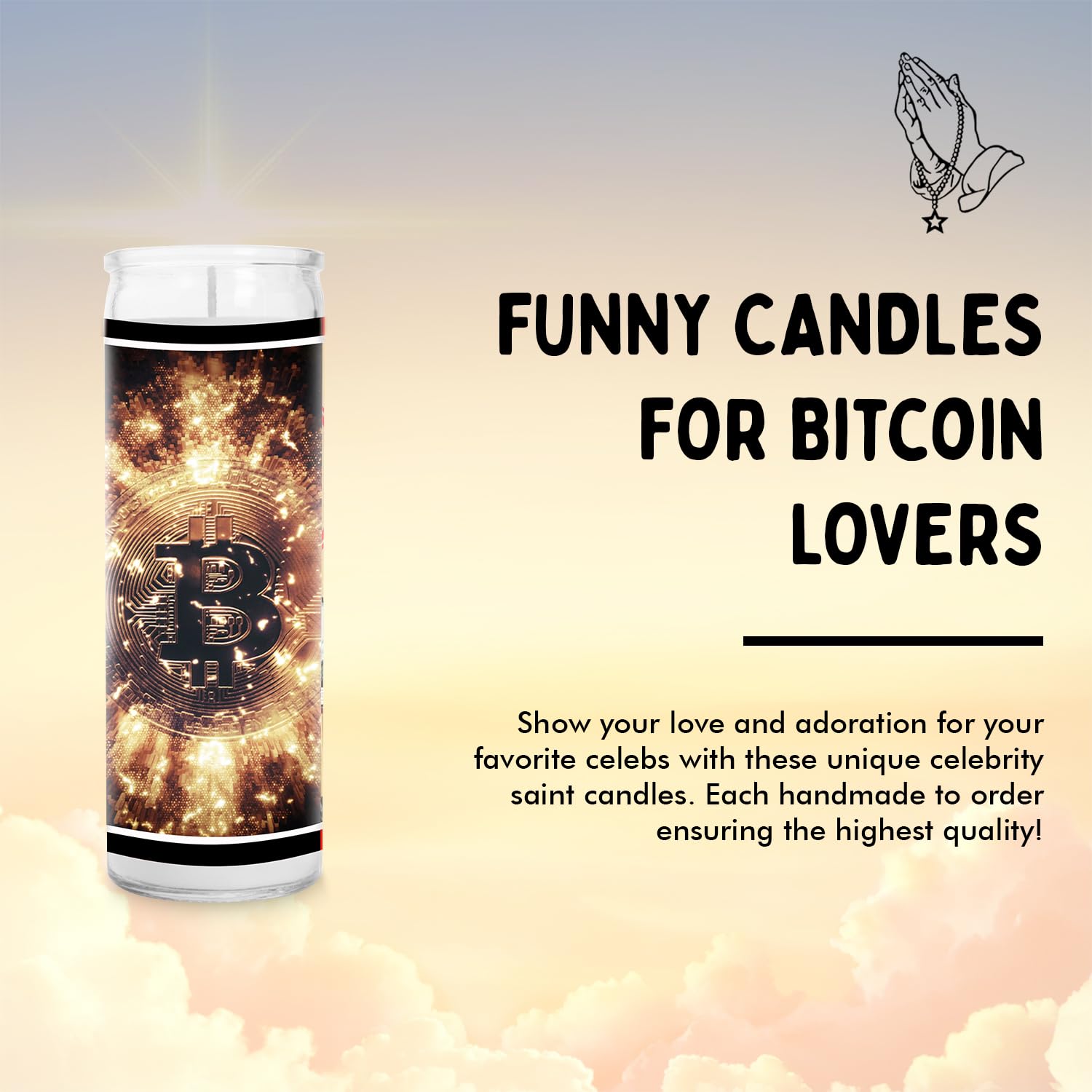Amazon.com: Bitcoin Vela decorativa – Crypto BTC Vela votiva – Cera de soja  hecha a mano sin perfume – Regalo novedoso coleccionable : Hogar y Cocina