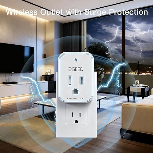 Miniatura 4 de BSEED Protector de sobretensiones de 1620 julios, 1800 W, mini protector de sobretensiones para refrigerador, PC, TV, Xbox, PS5, electrodomésticos,
