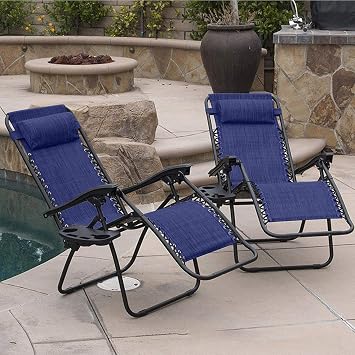 Antigravity Chair Replacement Fabric, Garden Recliners Fabric Cloth Replacement, with Cords, Recliner Lounge Chair Accessories FJIUMOZEN (Navy Blue)