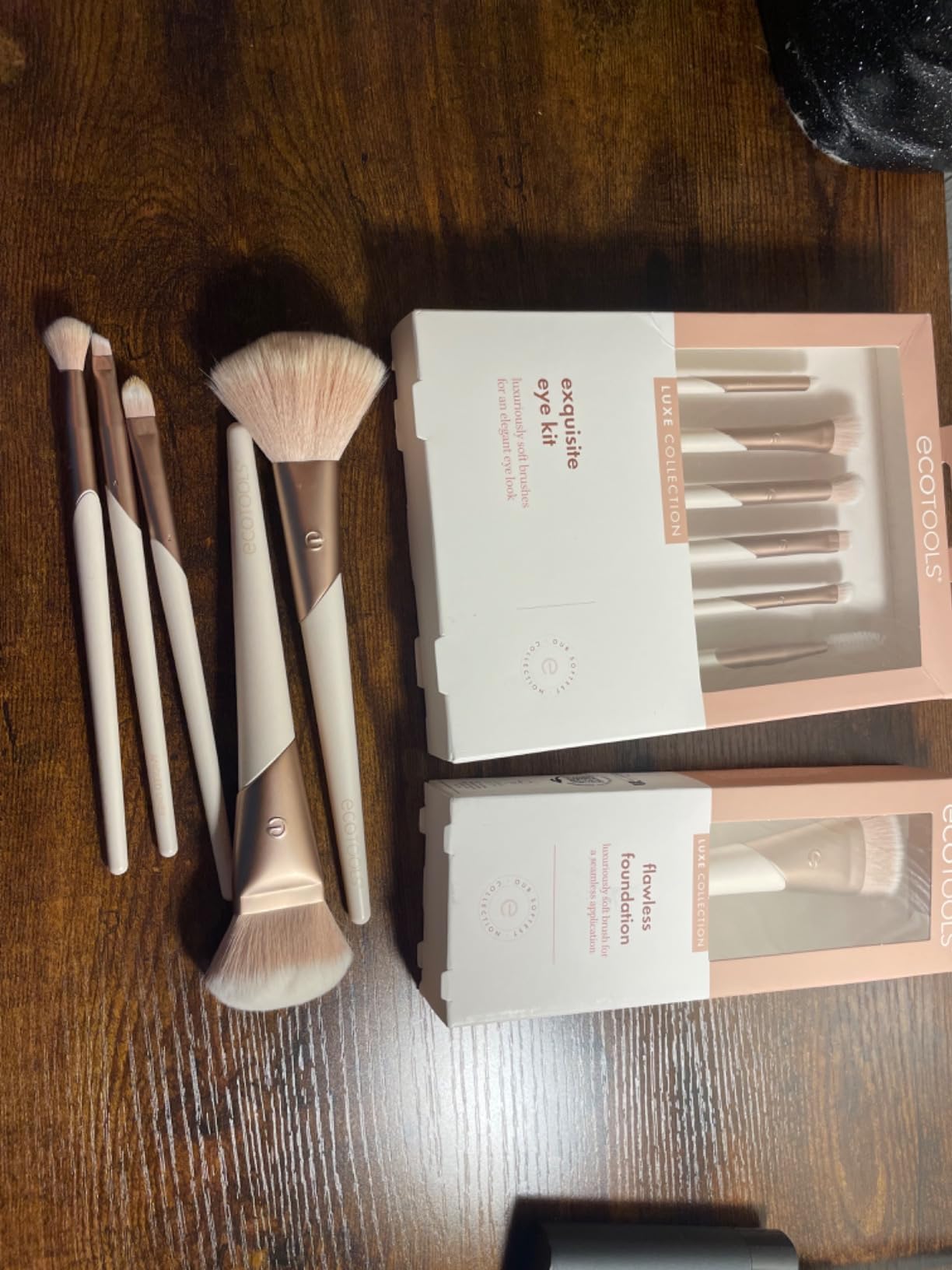 EcoTools Luxe Exquisite Eye Makeup Brush Kit, For Eyeshadow, Eyeliner, & Brow Makeup, Professional Eye Brush Set, Eco-Friendly Makeup Tools, Synthetic Bristles, Cruelty Free & Vegan, 6 Piece Set