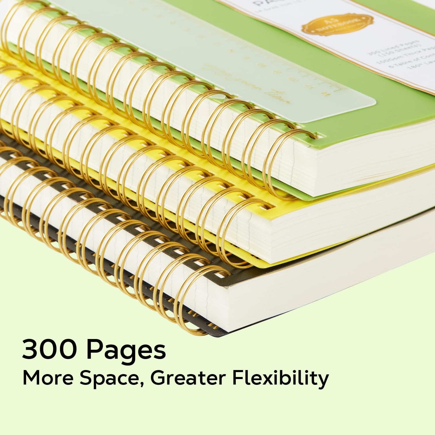 NIRMIRO A4 Lined Notebook Hardback, 300 Pages/ 150 Sheets Wirebound Spiral Notepad Note Book for Writing 100GSM Lined Paper - Image 3
