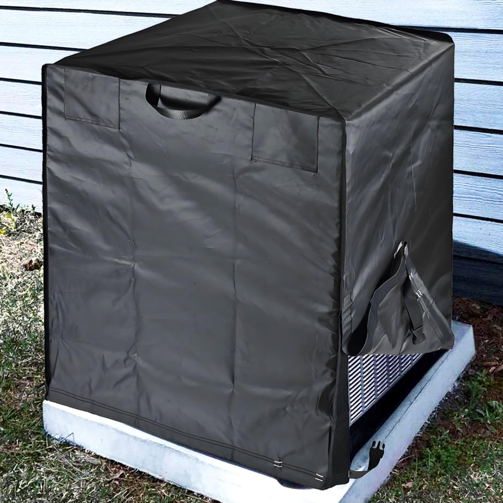 Central Air Conditioner Covers for Outside Units, 600D Heavy Duty Waterproof Snowproof & Windproof, Large AC Unit Covers Outdoor for Winter,Square AC Cover (32*32*36)