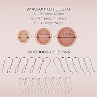 Vista 2 de Conair 20 ruleros compactos para cabello de distintos tamaños, Rosado