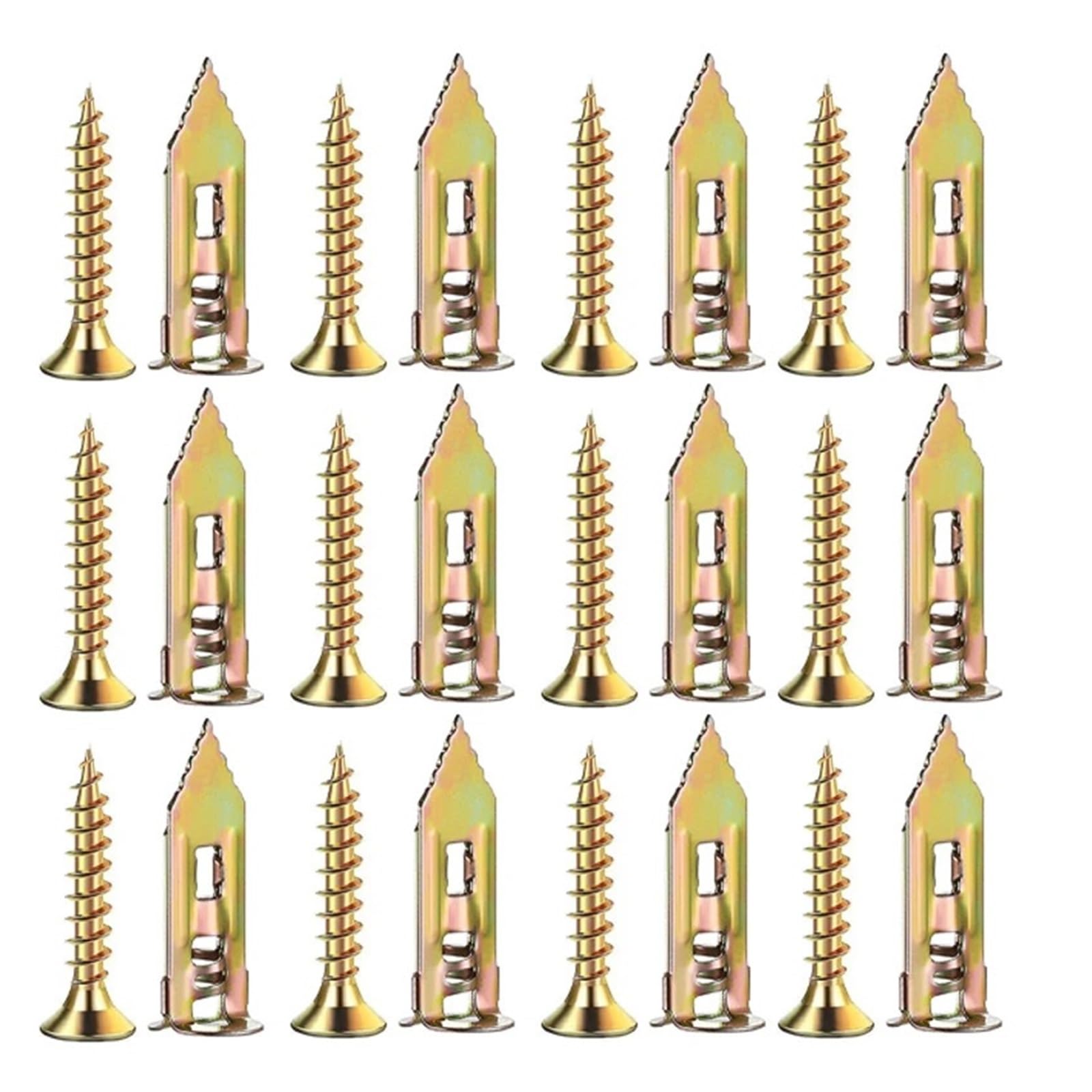 10/200 Stück selbstbohrende Trockenbauanker, selbstbohrend mit Schrauben-Metall-Kits, kein Bohren for die sichere Wandmontage zu Hause(10PCS)