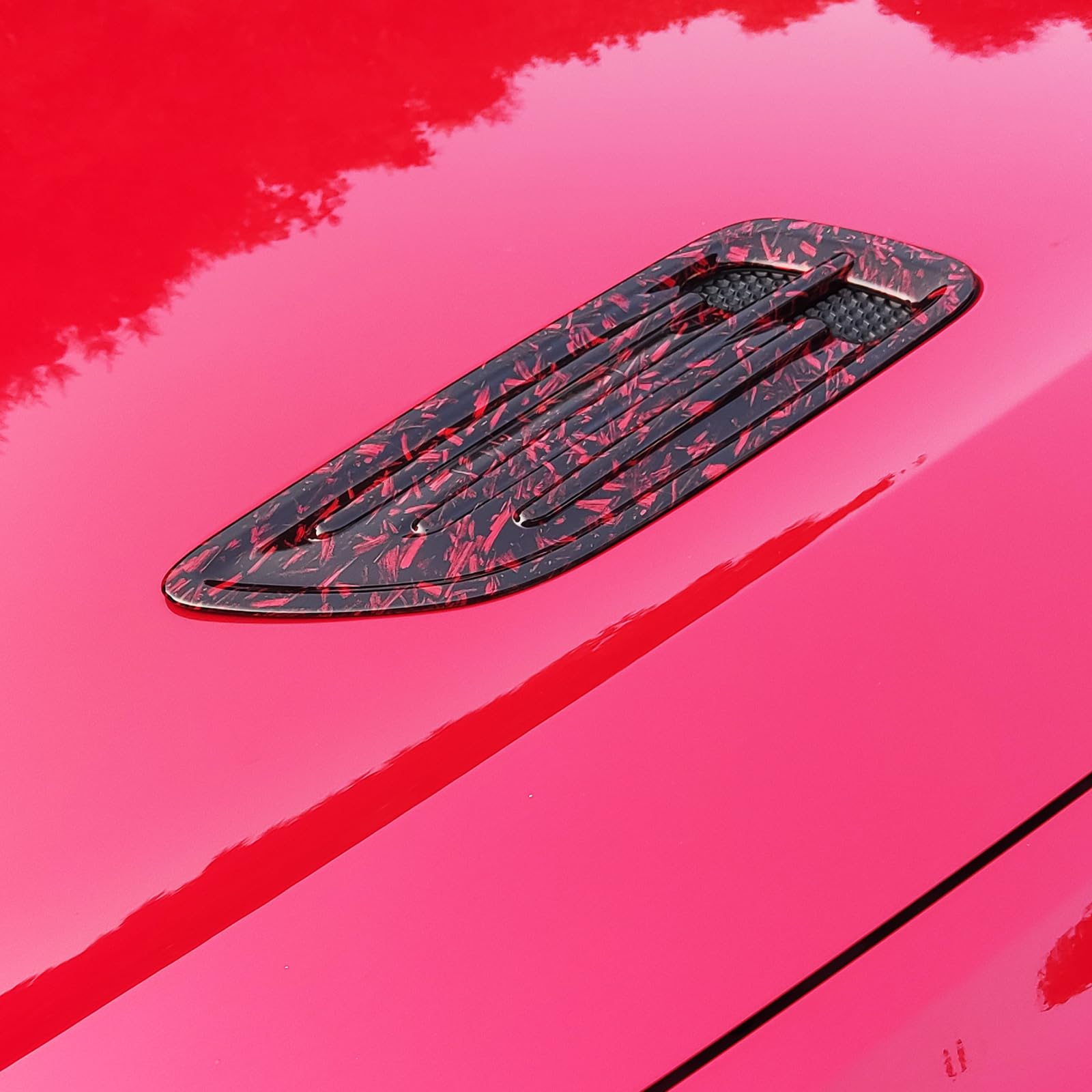YOUTOOCAR Intake Scoop Turbo Bonnet Vent Cover Intake Scoop Turbo Bonnet Vent Cover Hood Air Vents Cover Compatible with Kia Stinger 2017-2023 Accessories (Forged Red)