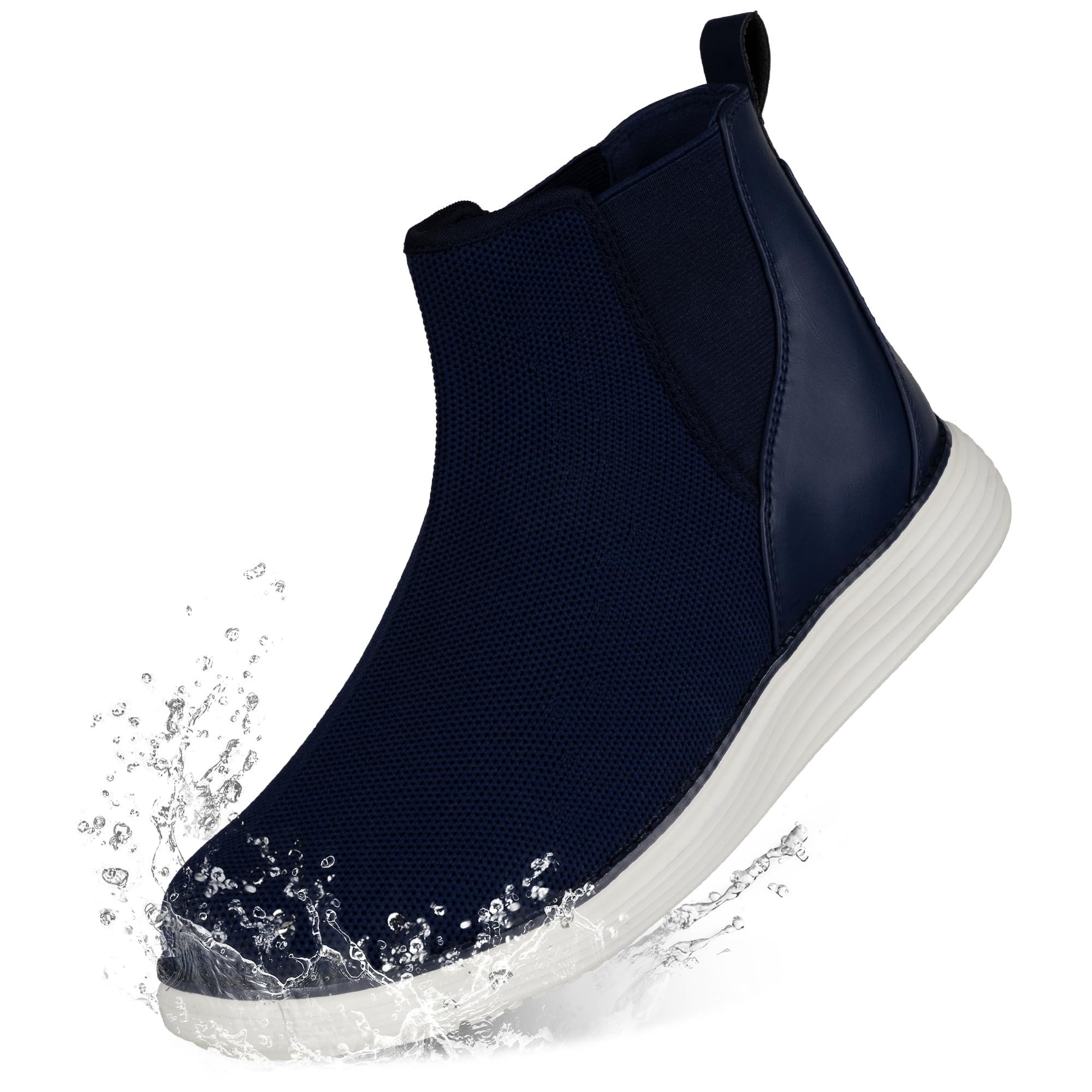 Womens Wide Toe Waterproof Chelsea Orthopedic Boots Ankle Slip on Booties Low Heel Comfortable Flat Lightweight Walking Boots