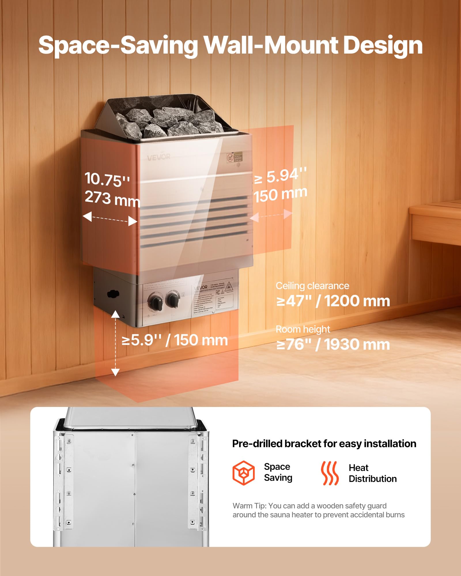 Amazon.co.jp: VEVOR サウナヒーター、6KW 240V 電気サウナストーブ