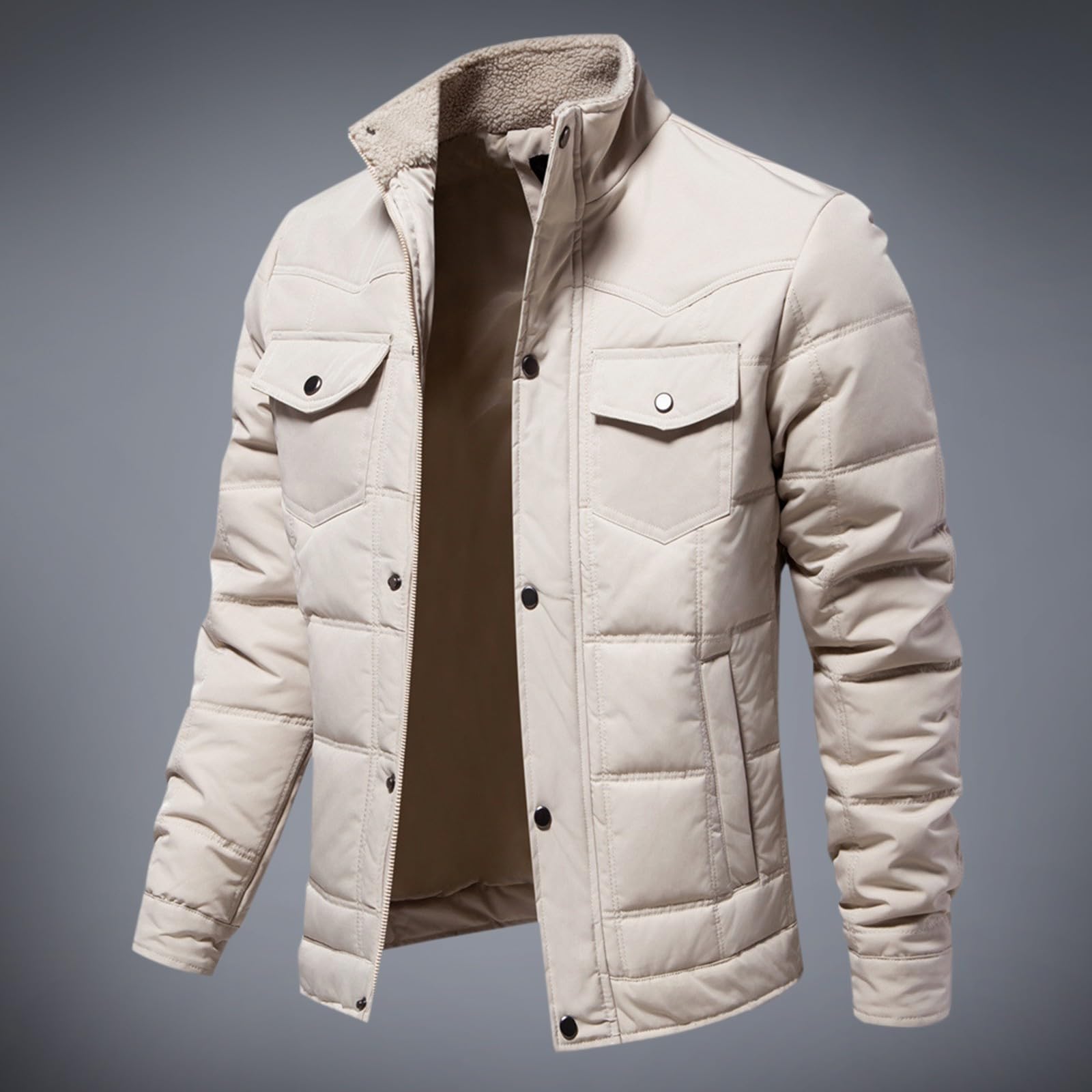 Men's Spring Autumn Winter Stand Collar Coat Jacket Casual Fashion Coat American Style Splicing Top Casual Jacket Chaqueta Térmica Hombre Plumifero Nieve Hombre