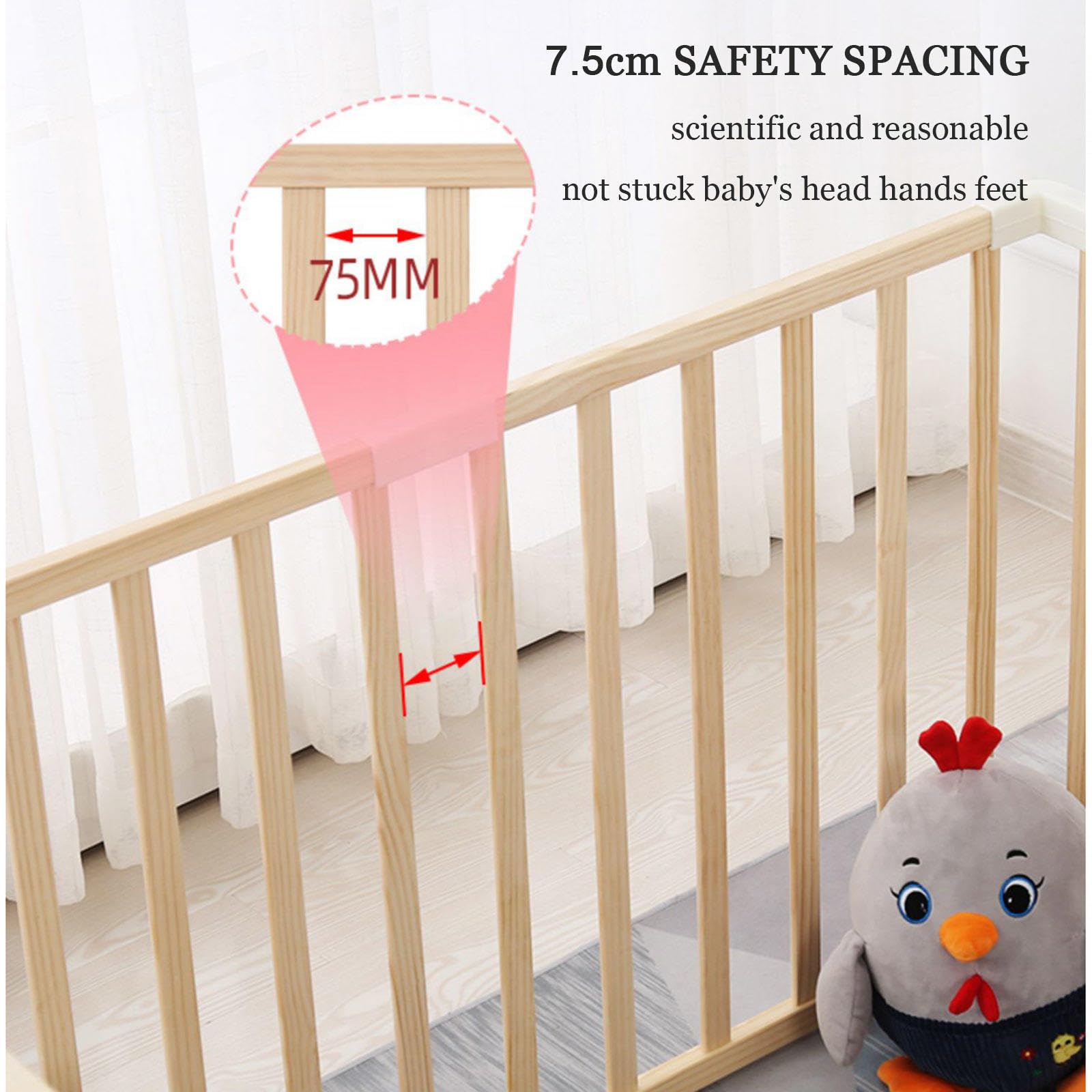 Box per Bambini in Legno, Recinto per Bambini 110x150cm 150x200cm 180x220cm, Grande Box per Neonati e Bambini, Recinto del Parco Giochi di Sicurezza per Bambini,120x200cm