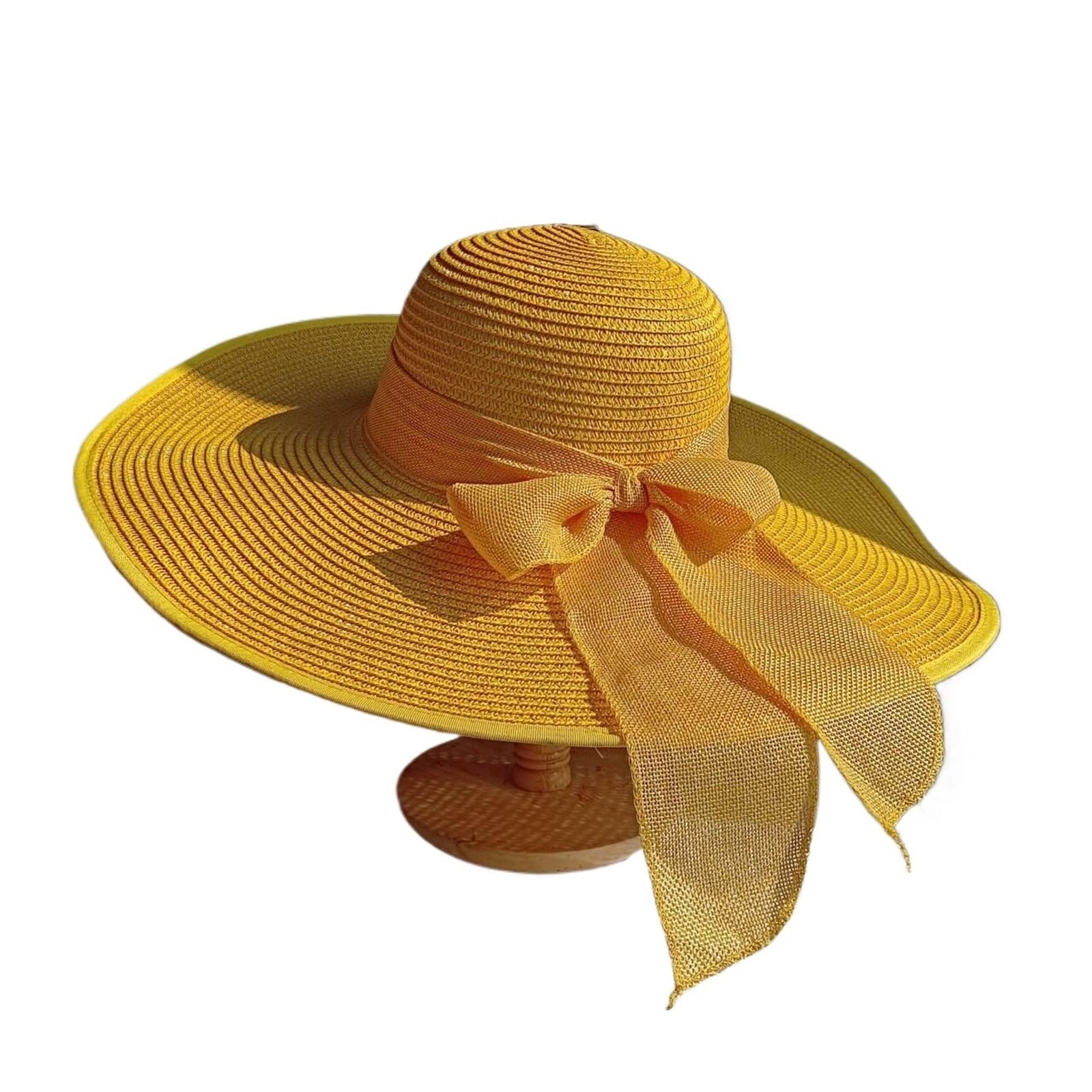 Señora Trenzado Sombreros De Sol Sombrero Paja Verano ala Grande, Plegable, Ideal Exterior, protección Solar UV, diseño práctico y Elegante para Playa