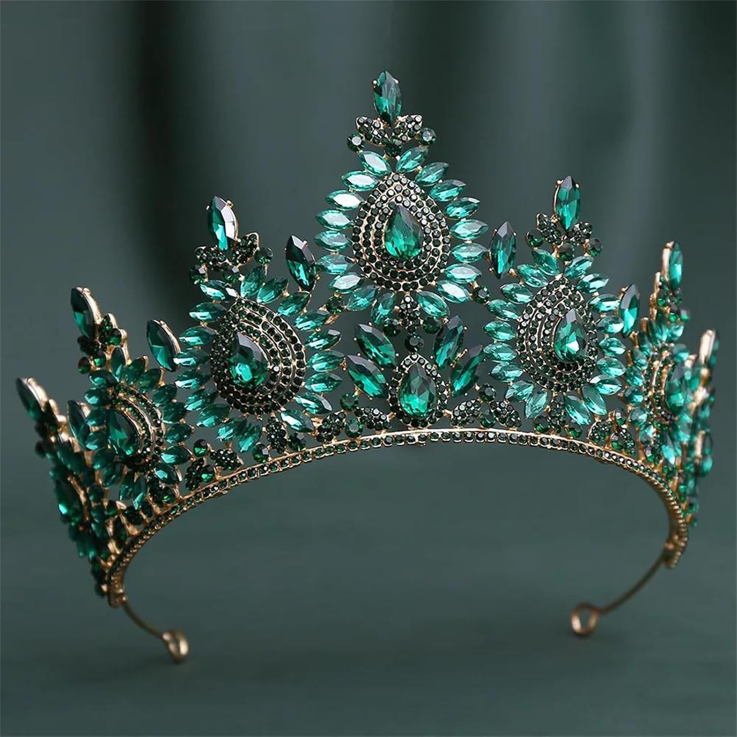 Rose Red Crystal Tiara Crown For Women Vintage Rhinestone Princess Queen Headpiece Bridal Wedding Prom Birthday Hair Accessories