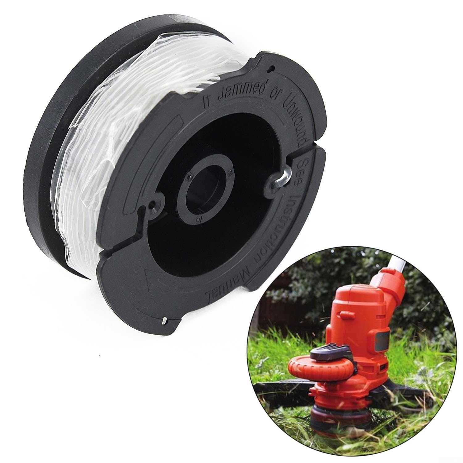 Cordon pour Coupe-Herbe, Bobine de Rechange 30 pi 0,065 po, Fil Nylon Noir, Compatible avec AF-100 et Plusieurs modèles