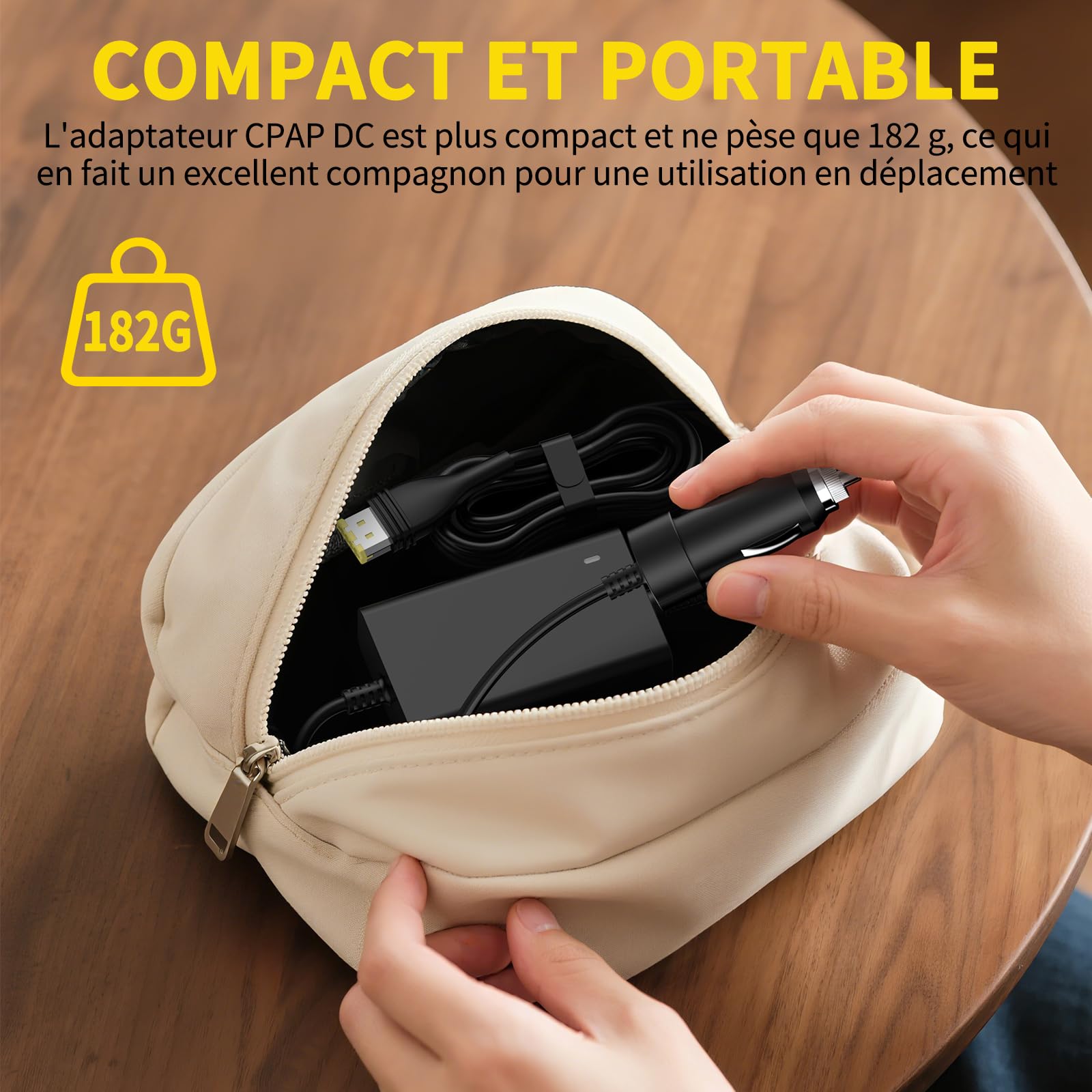 65W Chargeur de Voiture Alimentation pour ResMed AirSense 11, AirSense 11 AutoSet/CPAP/Elite, AirMini Air11 65W 39205 E1399 390010 R390-7230, 12V-24V Chargeur pour Resmed CPAP Machines DC Adaptateur