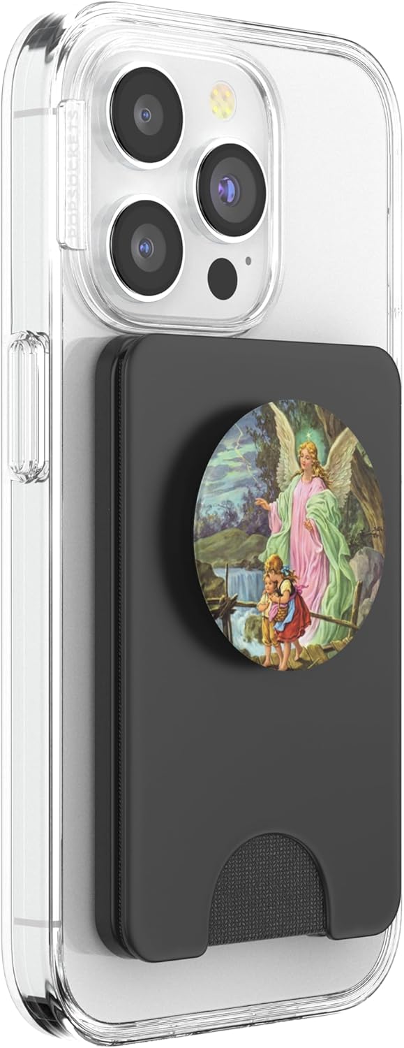 Guardian Angel on Bridge with Children PopSockets PopWallet for MagSafe