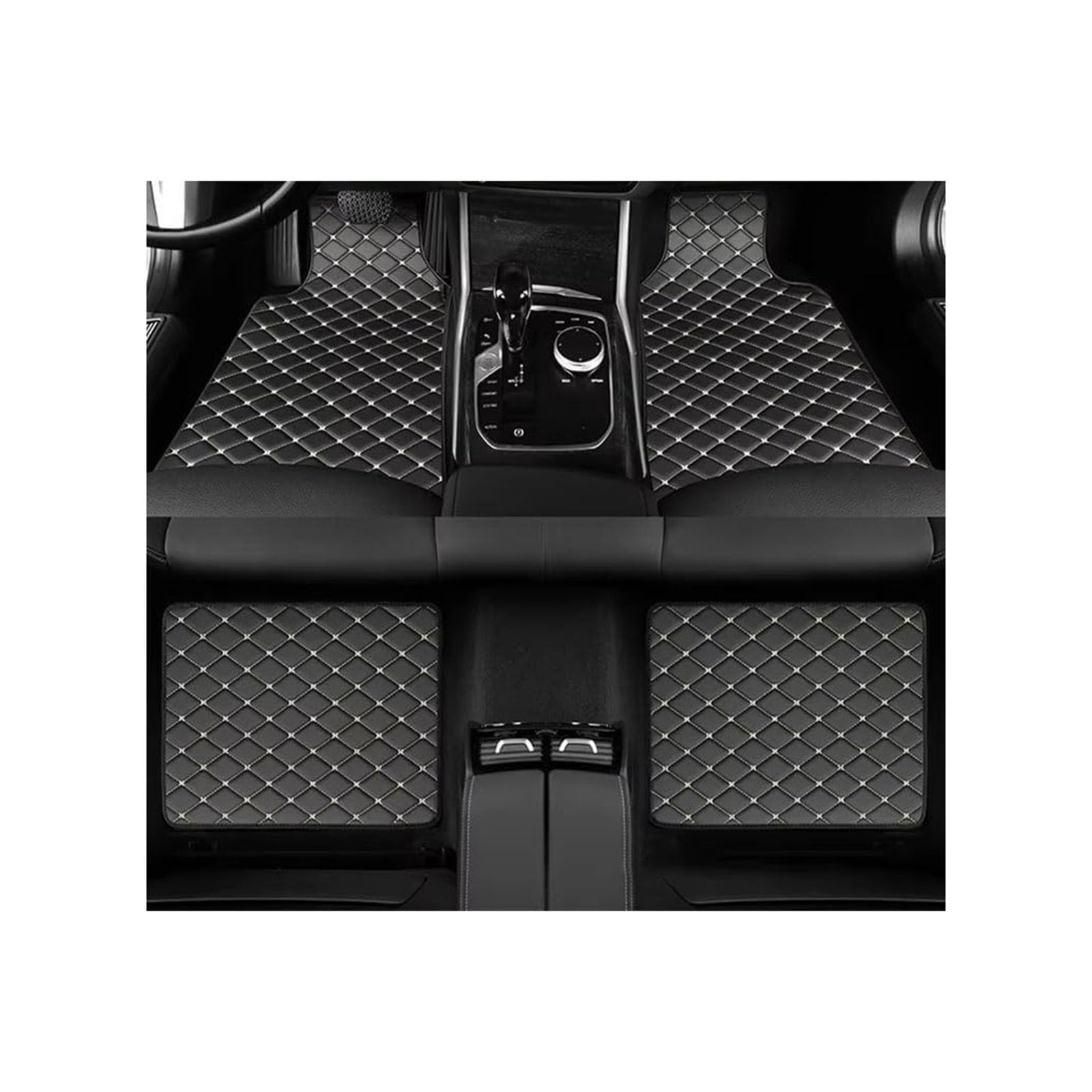XXMMHTFD Car Mats for BMW Serie X X3 E83 X3 F25 X3 M40i G01 X3 G01 X, Luxury Leather Car Floor Mats Full Set, Waterproof All Weather Carpets with Anti-Slip Layer Liners,B