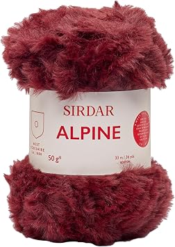 Sirdar Alpine - Luxe Faux Fur Yarn - Oxblood 405 - 50g
