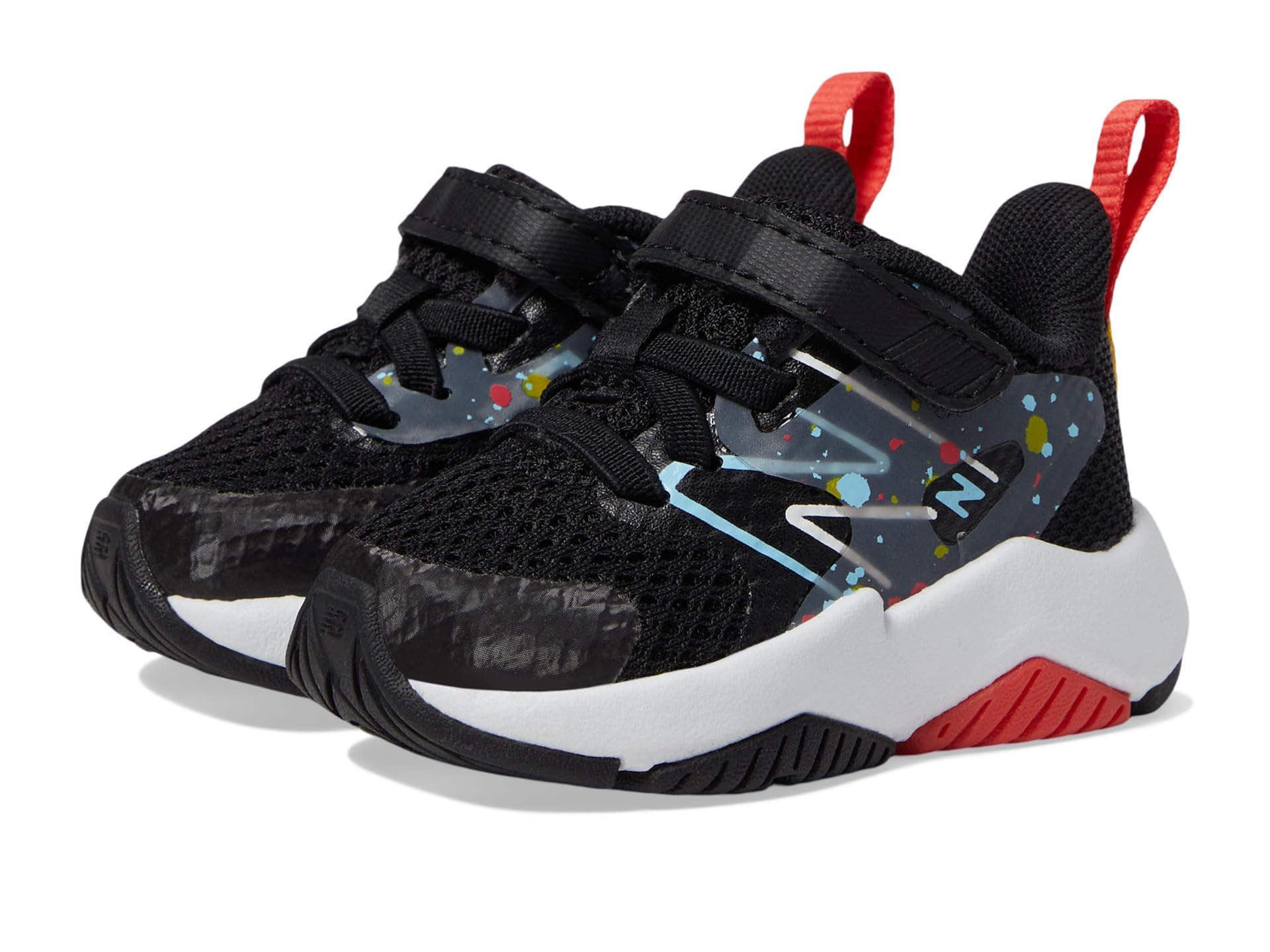 New Balance Kids ITRAVHB2 Running Shoe, Black/Blast Red/Team Sky Blue, 5.5 US Unisex Toddler