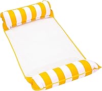 Vista 15 de Aqua Monterey - Hamaca flotante para piscina, paquete de 3, dos azul claro y uno borgoña/rayas blancas, paquete de 3