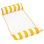Aqua Original 4-in-1 Monterey Hammock Pool Float & Water Hammock - Multi-Purpose, Inflatable Pool Floats for Adults - Patented Thick, Non-Stick PVC Material - Golden Sunshine