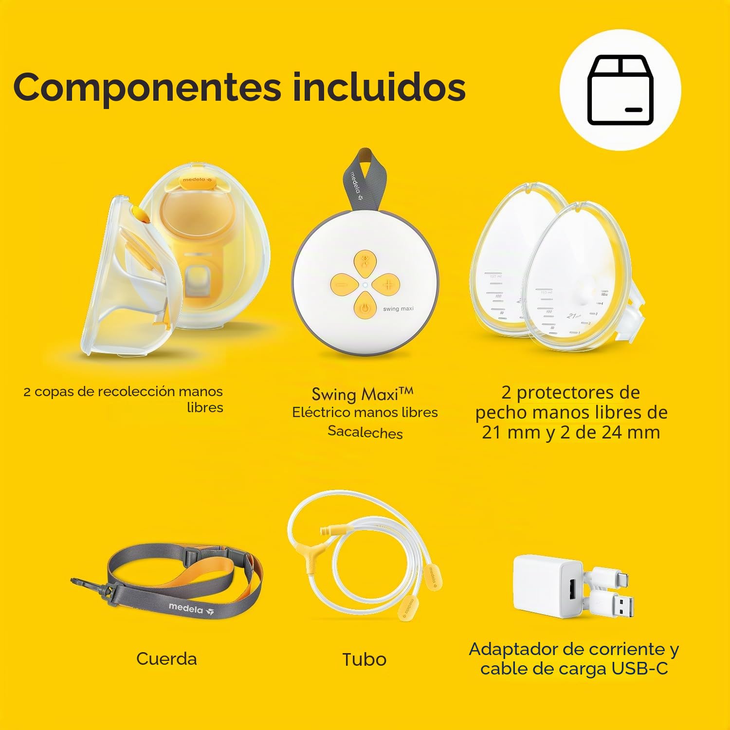 Medela Swing Maxi Extractor de leche manos libres | Fácil, intuitivo, ideal para desplazamientos Doble extractor de leche eléctrico manos libres