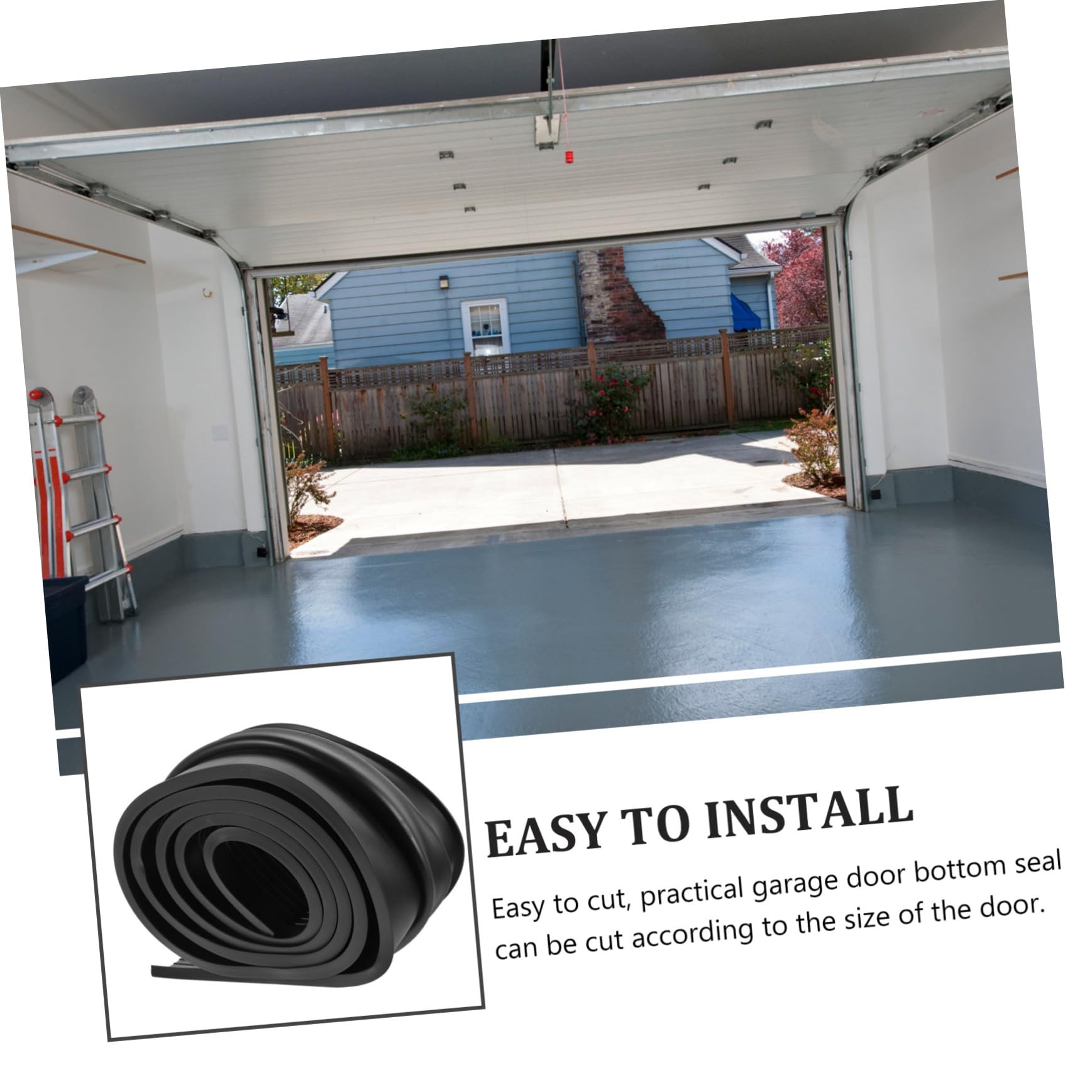 Cabilock 2 Pezzi Guarnizione Della Porta Del Garage Weatherstripping Striscia Di Tenuta Sigillo Del Tempo Della Porta Forma Sigilli Isolare Spogliarello Protezione Nero Gomma Da Cancellare