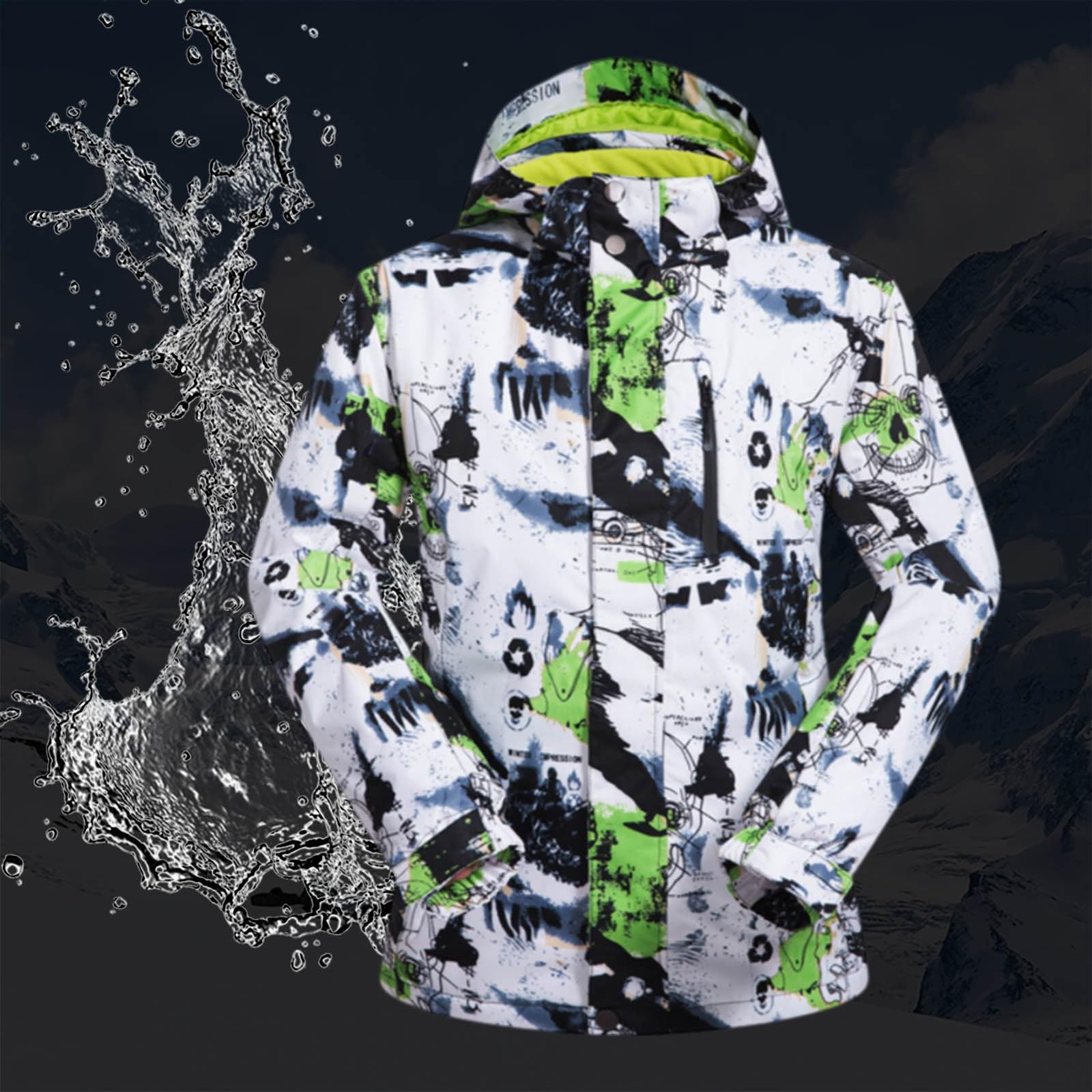 Generisch Skijacke Herren Winterjacke Warme Gefütterte Herrenjacke Wintermantel Wasserdicht Outdoor Wandern Winddicht Ski Jacken Schneejacke Parka Jacke Herren-Winterjacken Mit Kapuzen