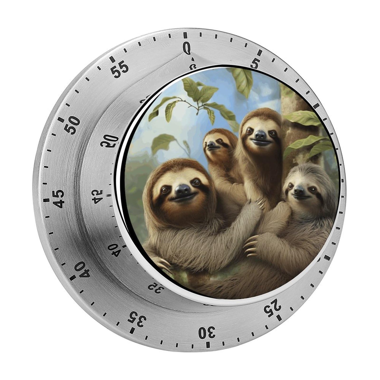 Sloth Family Printed Waterproof Christmas Timer with Loud Alarm Outdoor Timer for Cooking Exercise Baking
