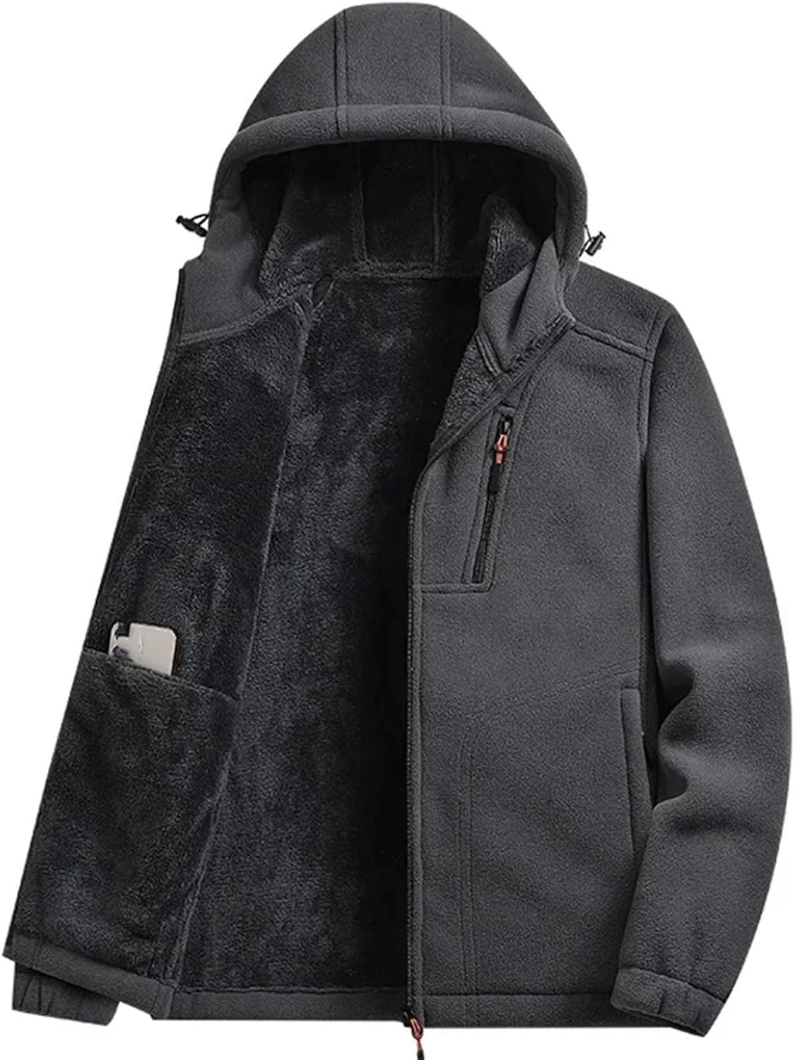 Men's Hoodie Fleece Warm Windbreakers Winter Camping Hiking Jackets Tactical Soft Polar Coats