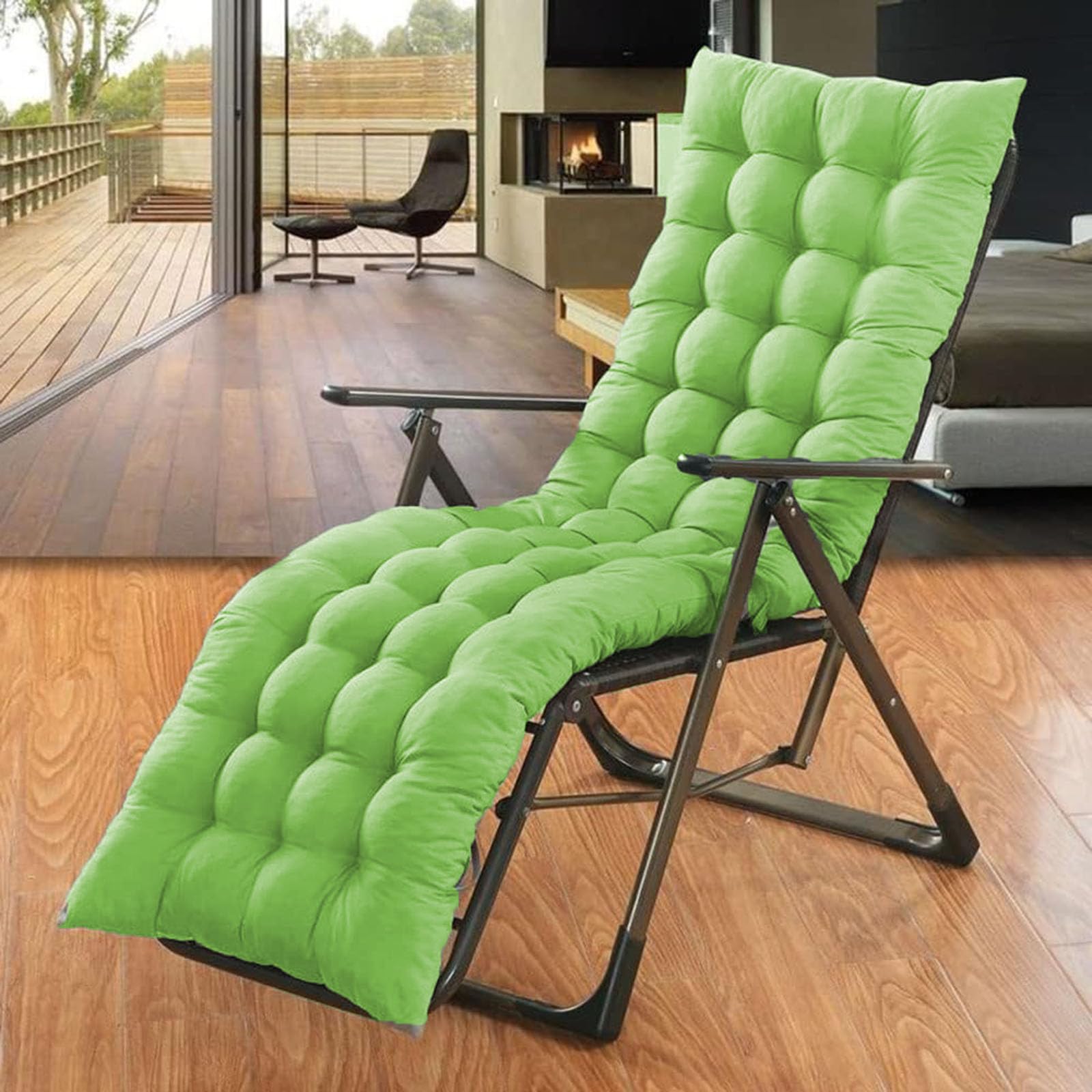 Extra Thick Sun Lounger Cushion Sunlounger Cushion Only Soft and Comfy Bench Chair Cushion Padded Rocking Chair for Garden Patio Balcony Bay Window (Green,170 * 50)