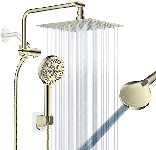 Miniatura 22 de Cabezal de ducha filtrado, 10 pulgadas de alta presión con 10 pulverizadores, cabezal de ducha de mano/lluvia con filtro de ducha de 20 etapas,