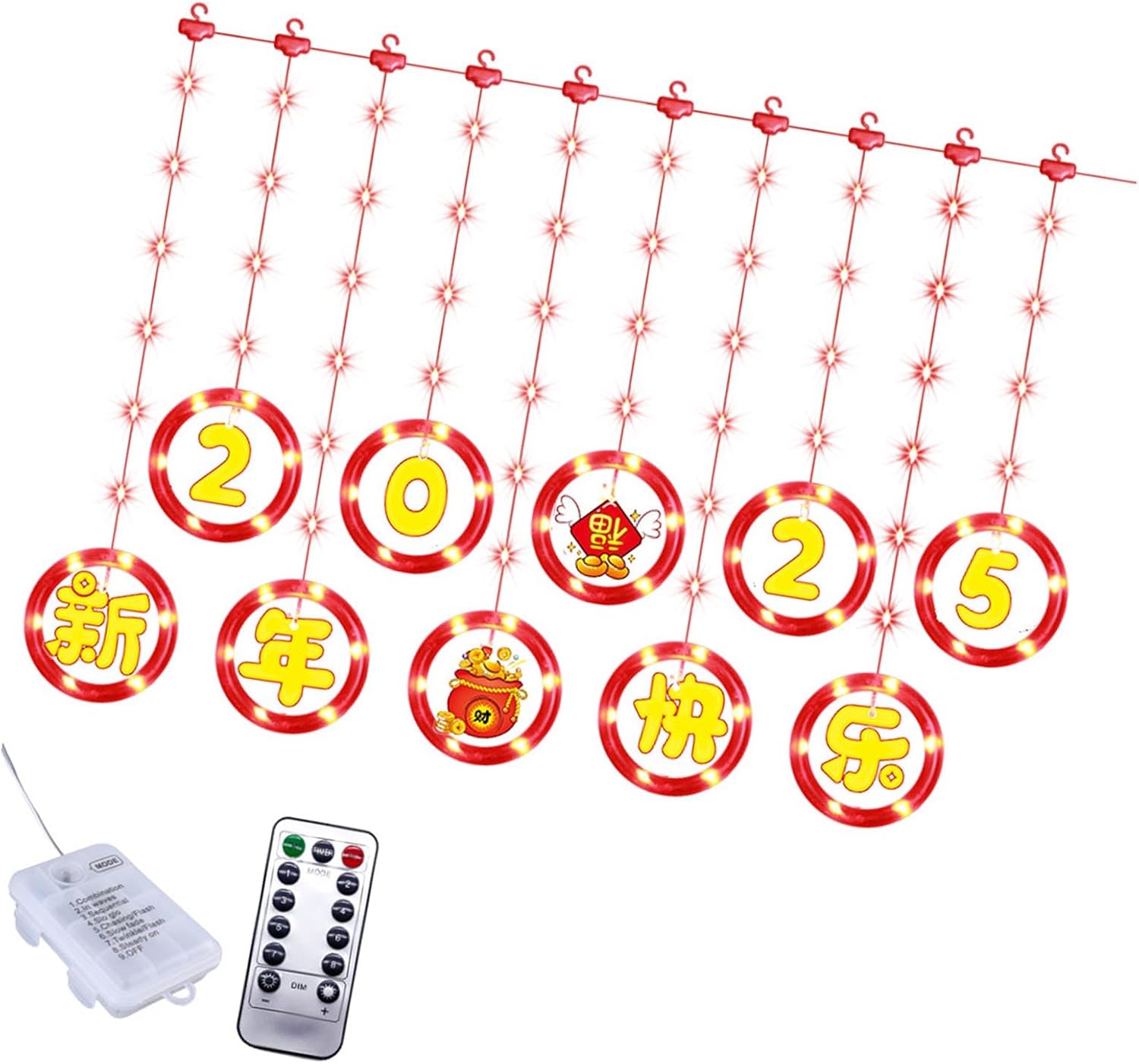 LED Lights with Multiple Flashing Modes Lamps Hanging Pendant Decorative Store Window Display Light Home Party Decorations