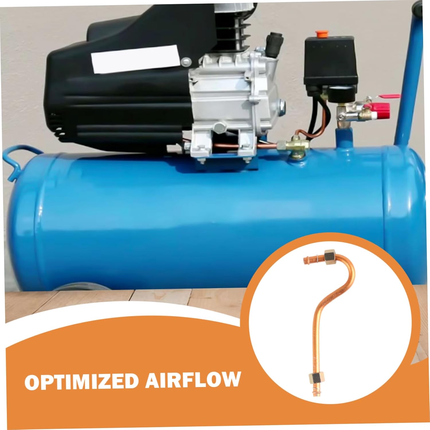 Central Pneumatic Compressor Parts, 3/8 Thread Punching Aluminum Air Compressor Replacement Parts Exhaust Tube, Air Compressor Part Exhaust Tube for Air Compressors Connecting