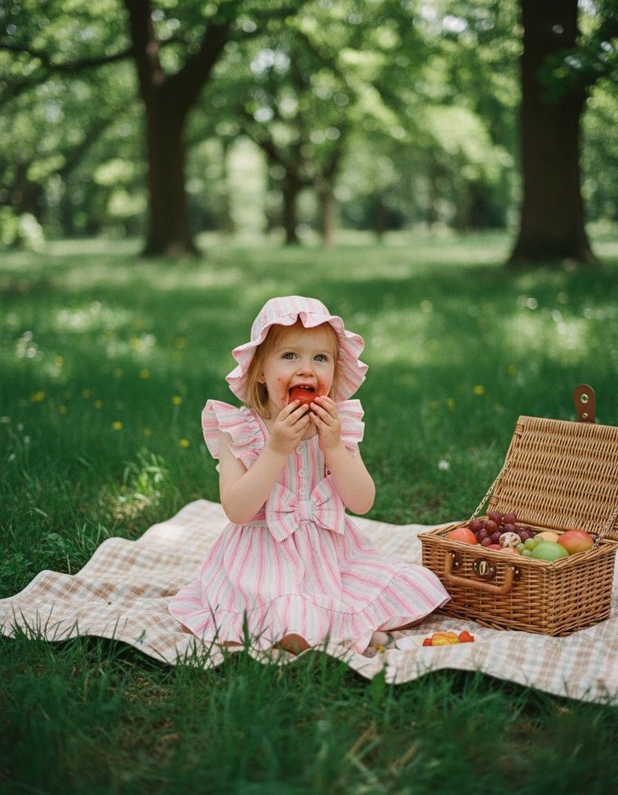 Renotemy Newborn Infant Baby Girl Dresses Summer Outfits Gifts Boho Casual Sundress Toddler Clothes for Girl with Hat and Bag - Image 3