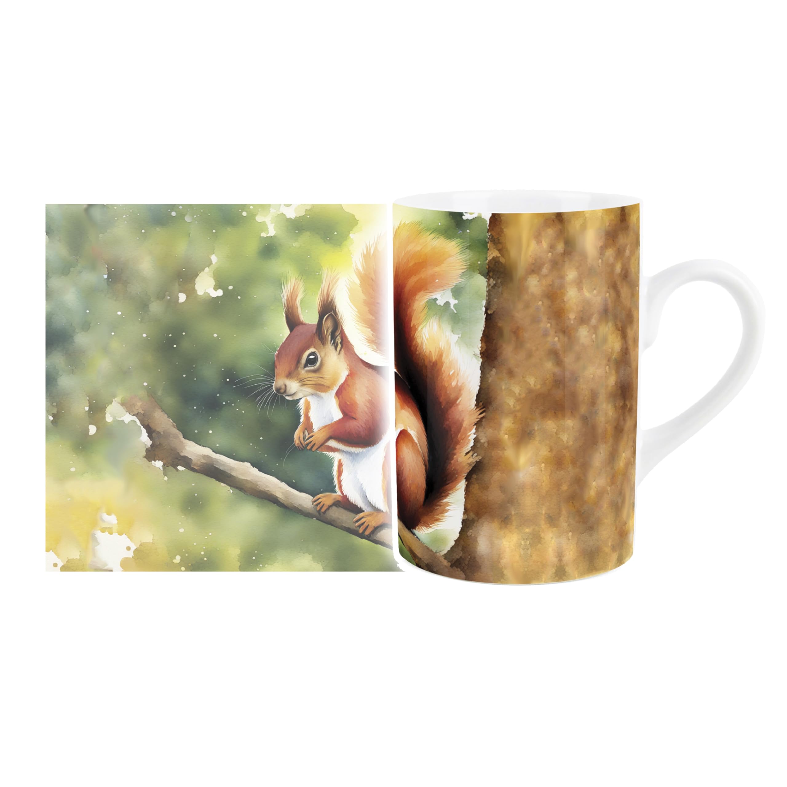 Purely Home Red Squirrel British Wildlife Mug - Countryside Animals/Birds Artwork - Tea Coffee Hot Drinks Ceramic Mug Gift/Present
