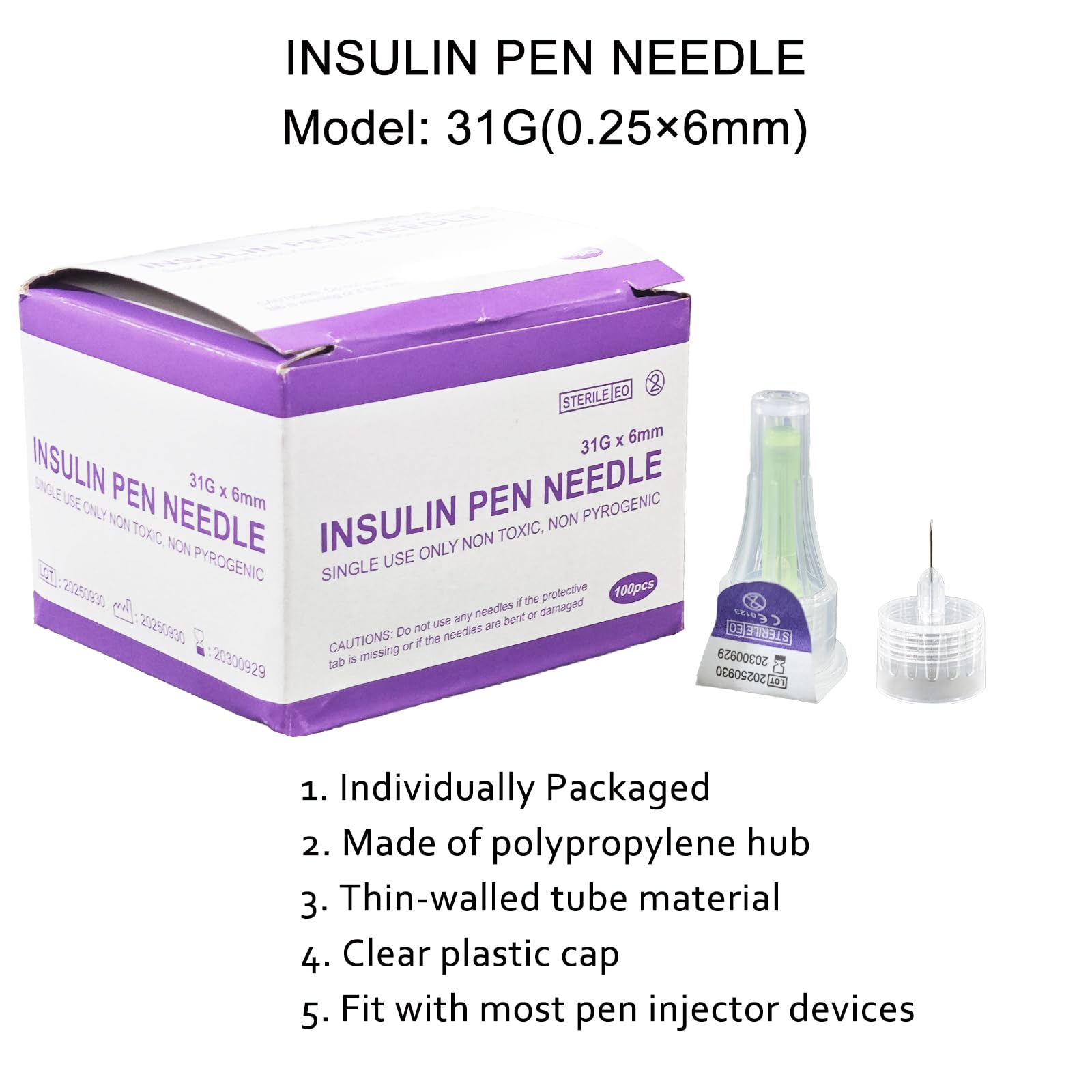 100 unidades/paquete de 0,25 x 6 mm (31 g) accesorios de acero inoxidable de pared fina, compatibles con la mayoría de los bolígrafos, herramientas de dosificación versátiles