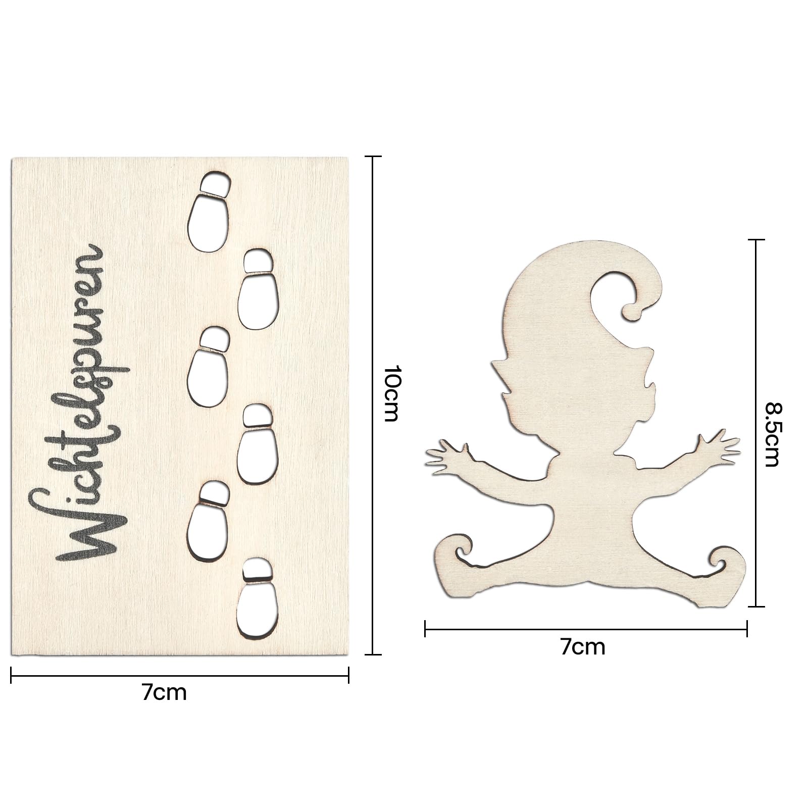Set 4 Stencil Legno Impronte Gnomi Natale - Decorazioni Fai Da Te Per Finestre E Pareti - Foto 8