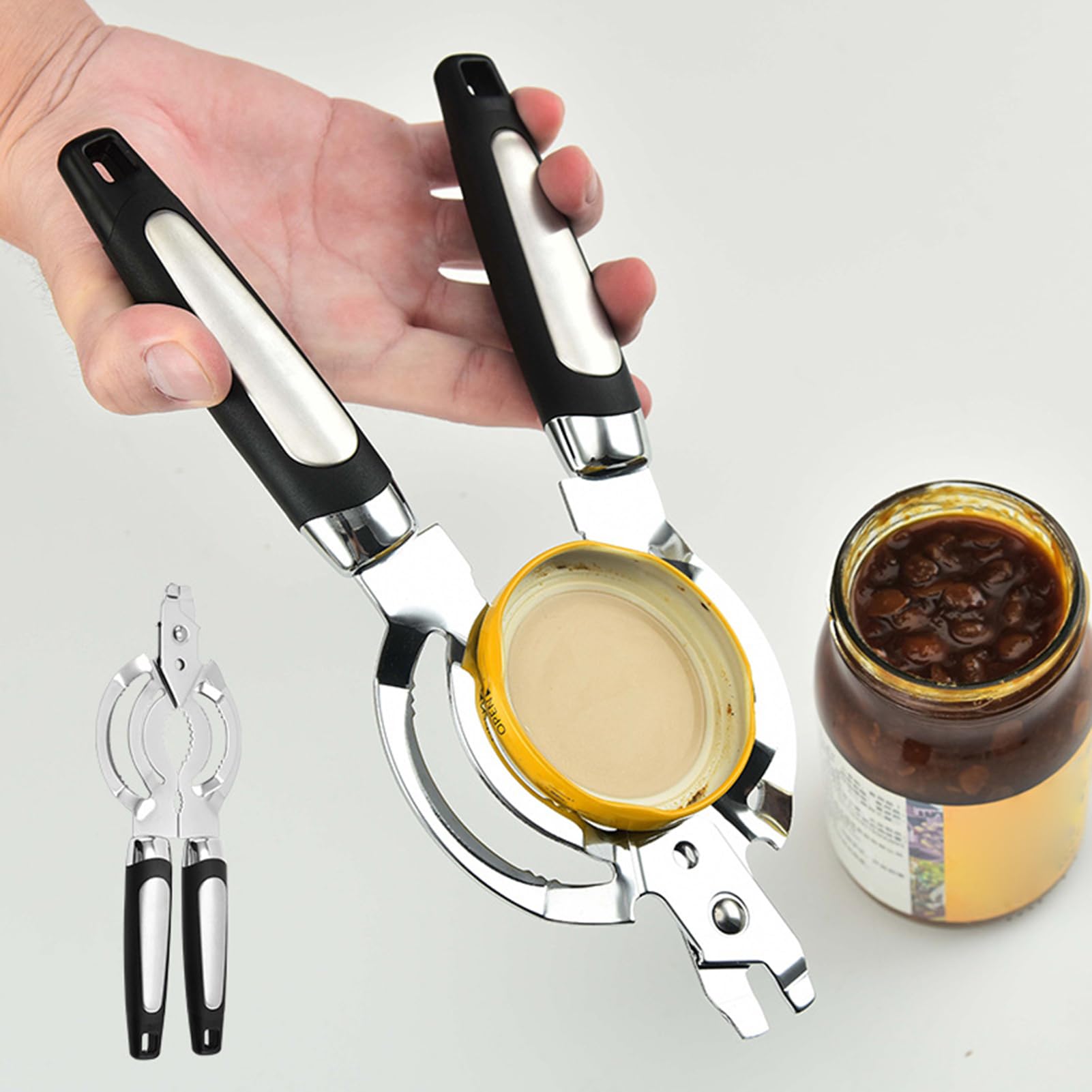 Apribarattoli Multifunzionale Manuale In Acciaio Inossidabile Ergonomico | Apribarattoli Domestico Impugnatura Antiscivolo Facile Svitamento Per Cucina Armadio Casa Sala Da Pranzo Acqua Birra Bibi