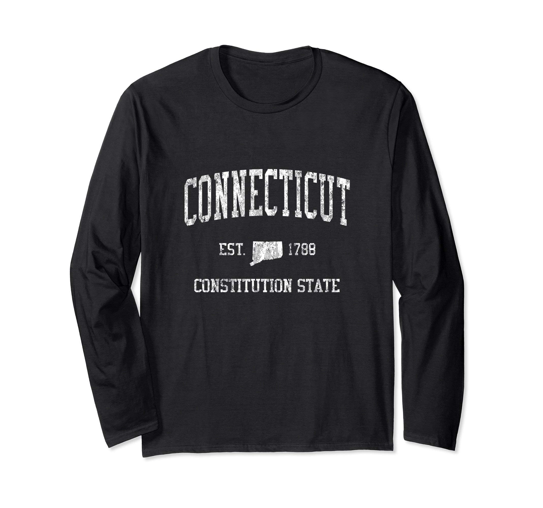 Connecticut Long Sleeve T-Shirt Vintage Sports Design Tee