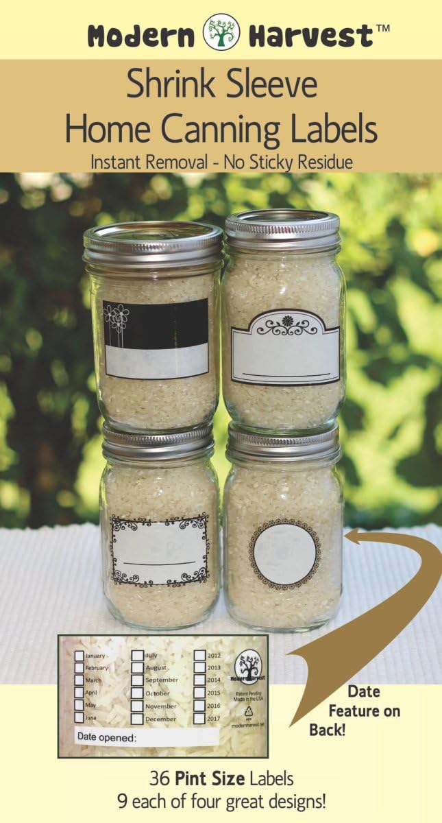 Heat Shrink Home Canning Labels Pint Jar Combo Pack